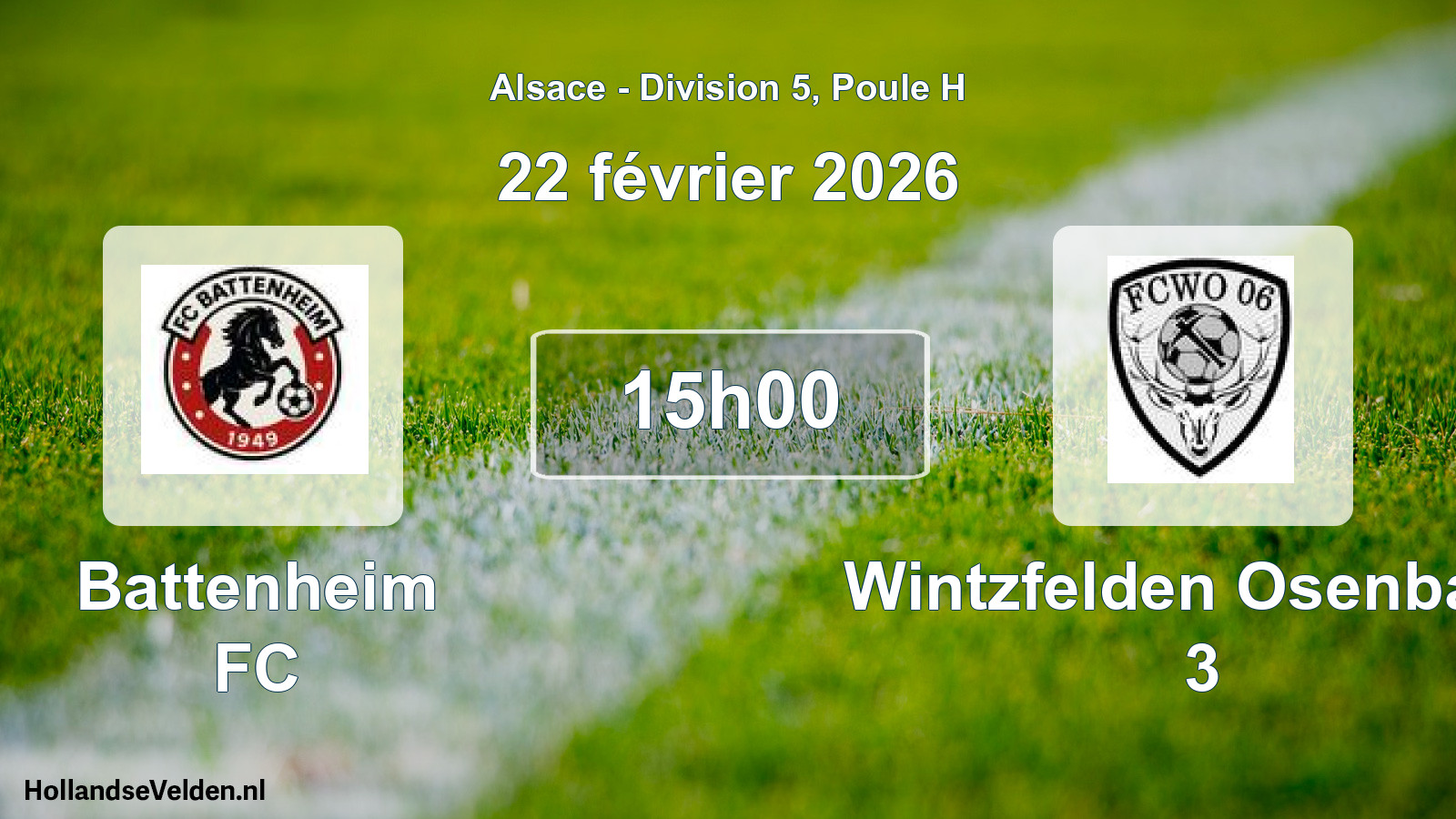 Match programmé: Battenheim FC - Wintzfelden Osenbach 3 (22 février 2026)