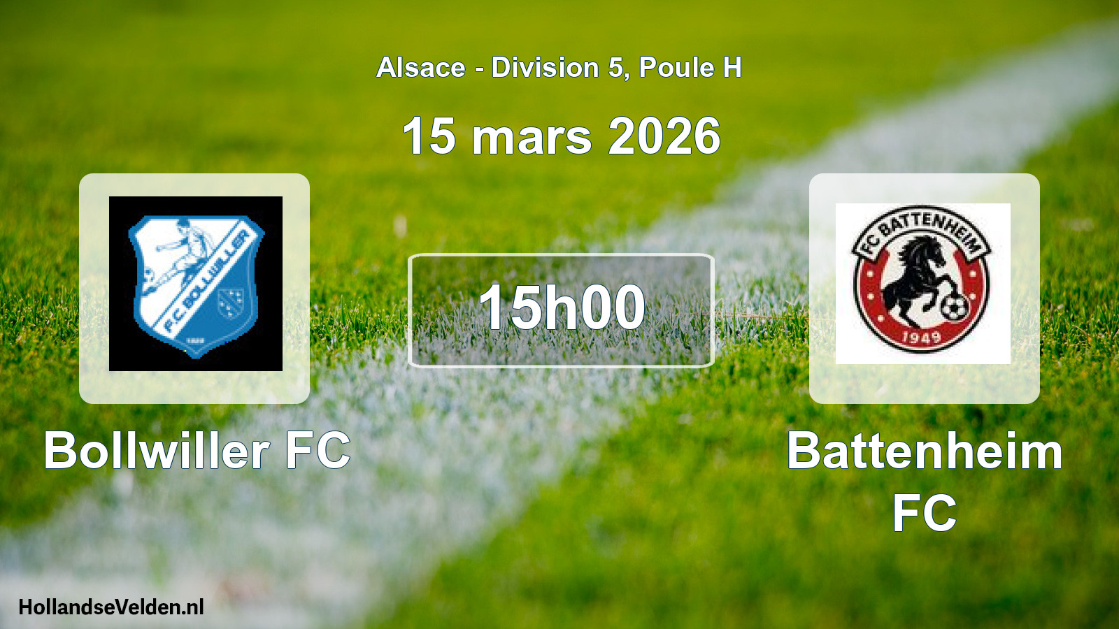 Match programmé: Bollwiller FC - Battenheim FC (15 mars 2026)