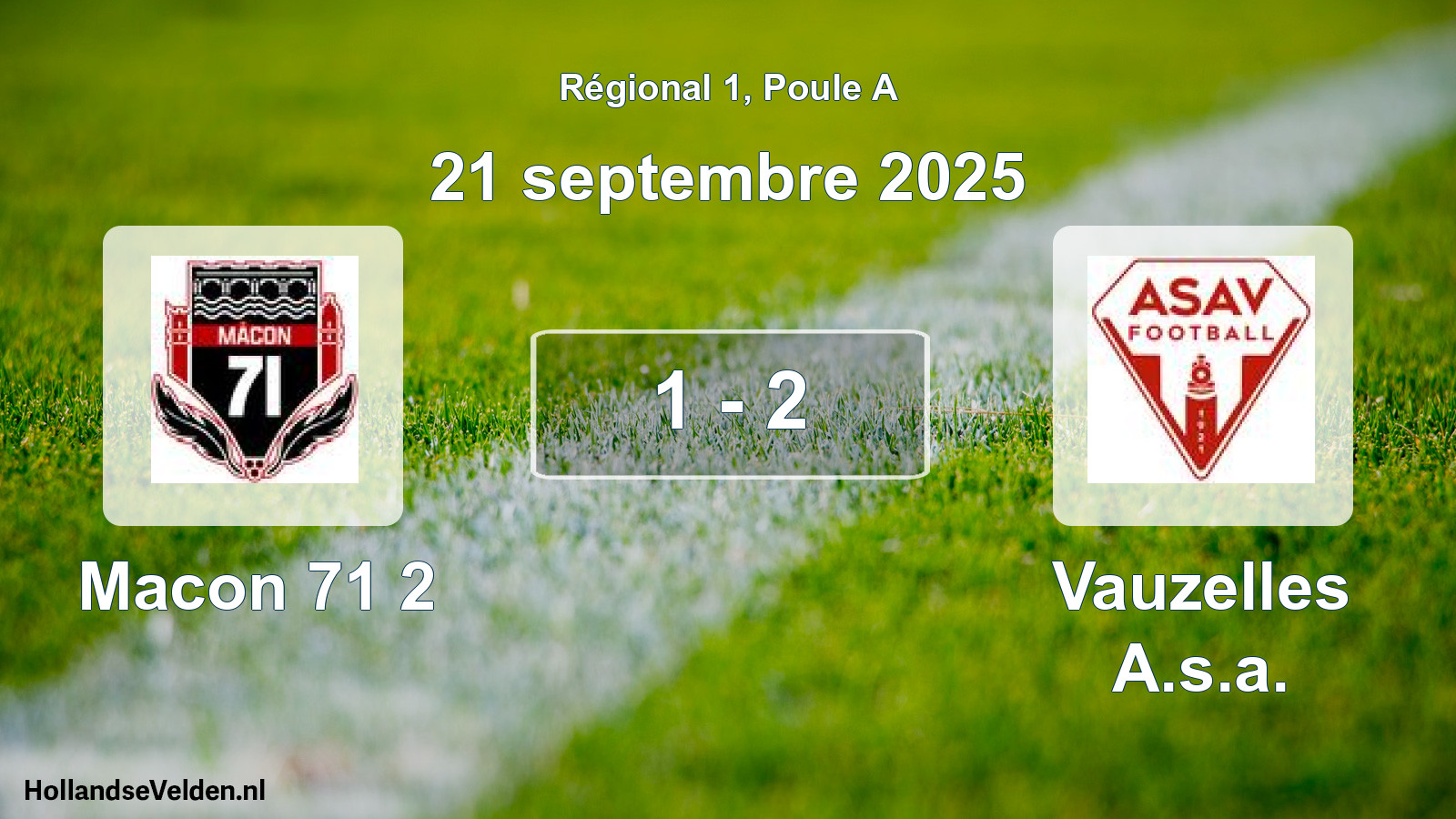 Total number of matches played: Macon 71 2 - Vauzelles A.s.a. 1 - 2 (21 September 2025)