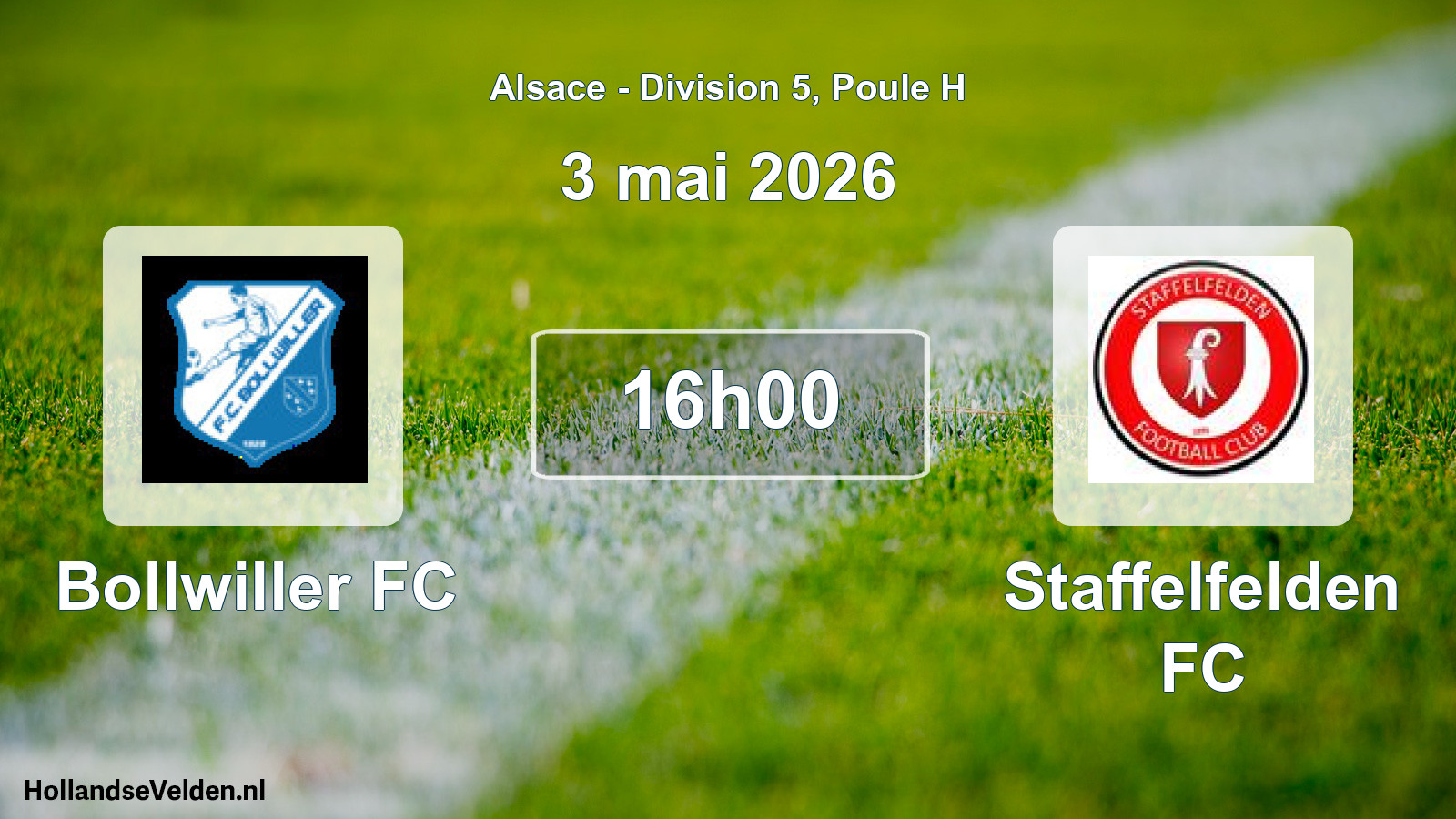 Match programmé: Bollwiller FC - Staffelfelden FC (3 mai 2026)