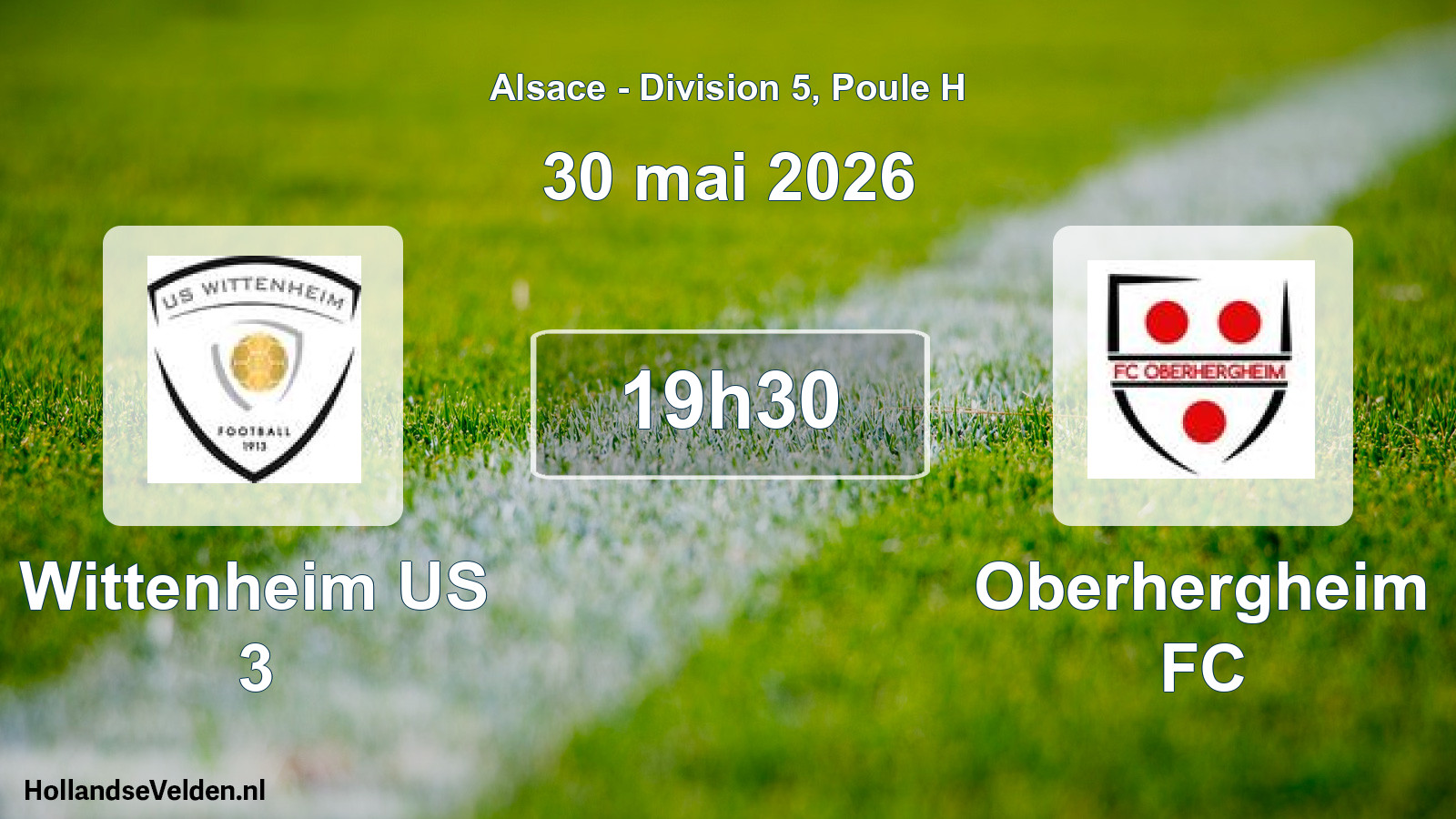 Match programmé: Wittenheim US 3 - Oberhergheim FC (30 mai 2026)