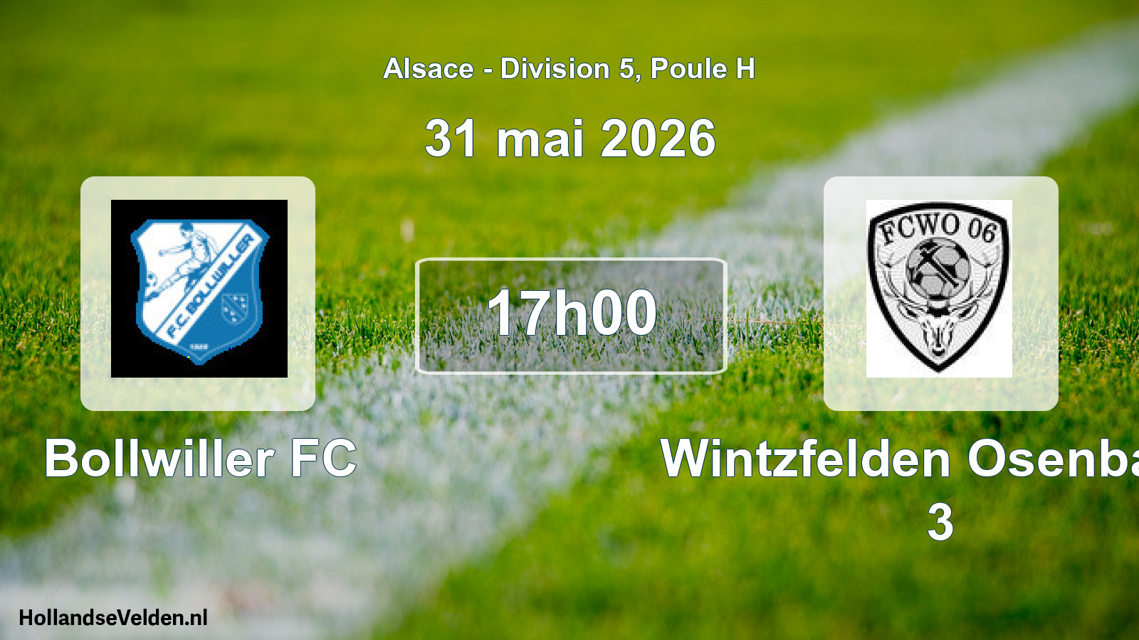 Scheduled Match: Bollwiller FC - Wintzfelden Osenbach 3 (31 May 2026)