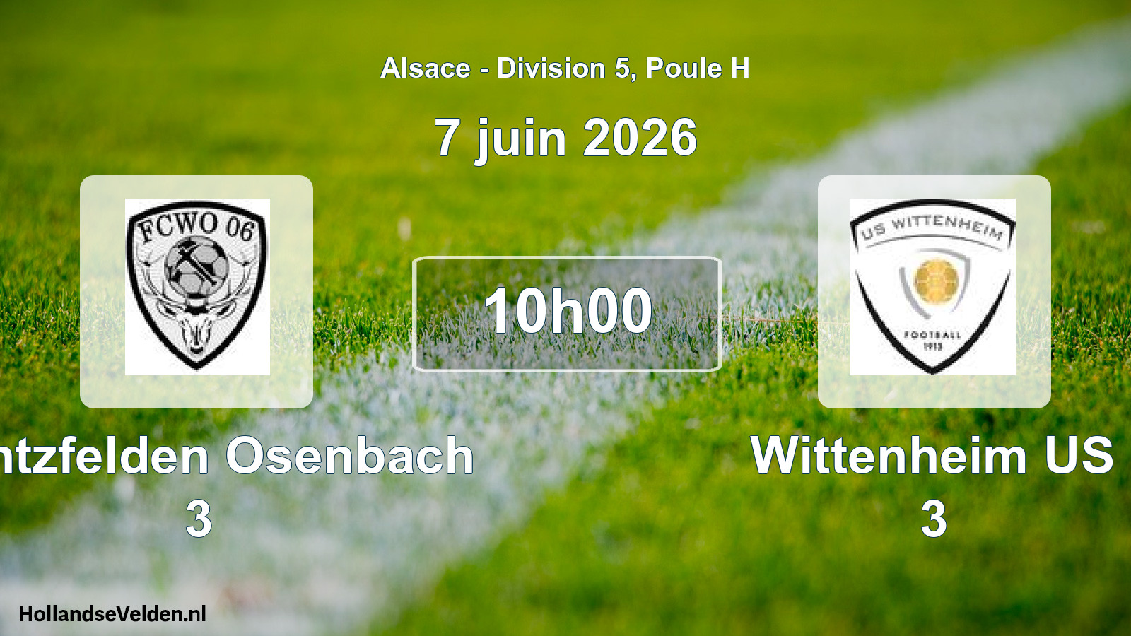 Match programmé: Wintzfelden Osenbach 3 - Wittenheim US 3 (7 juin 2026)