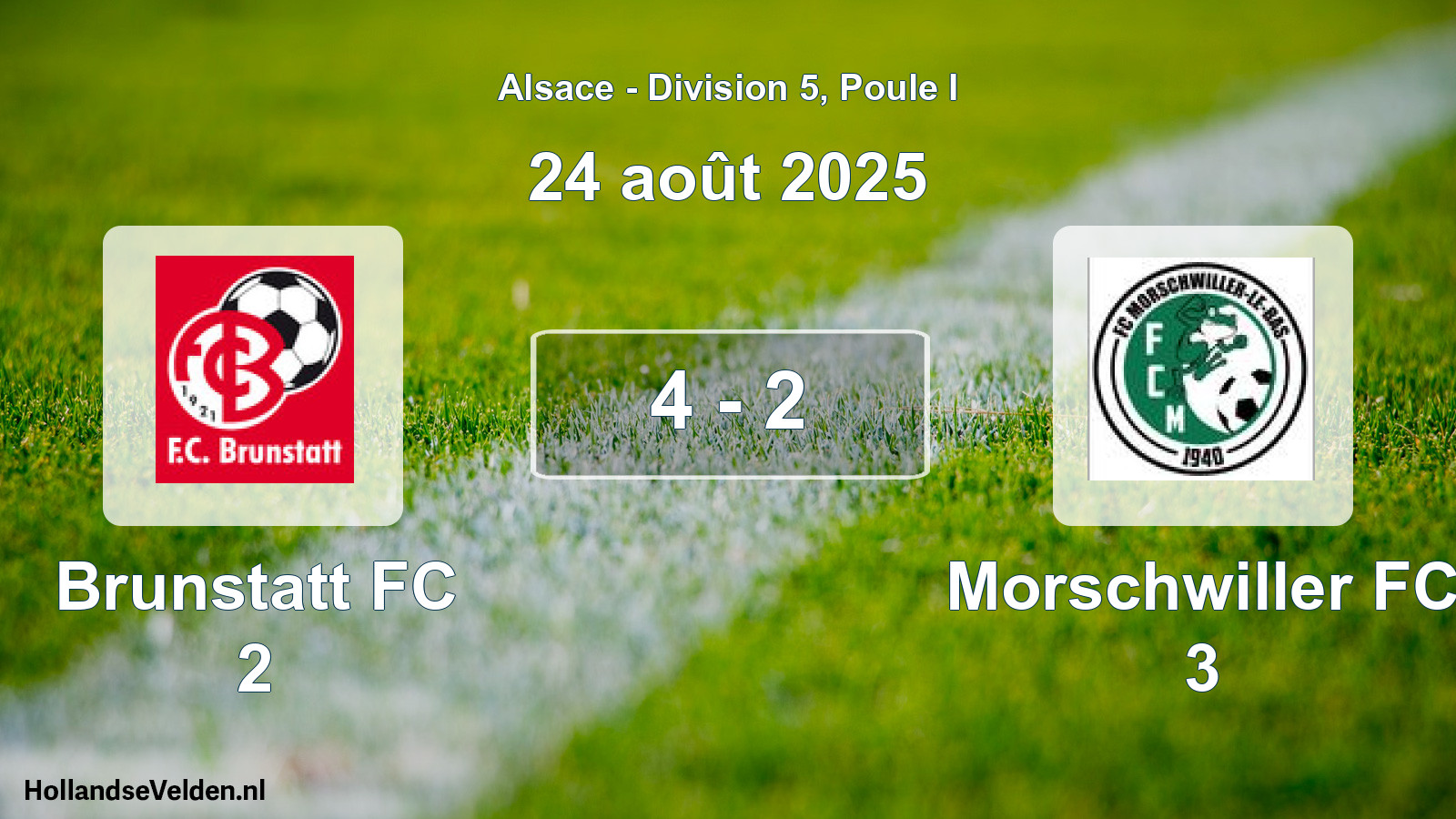 Match joué: Brunstatt FC 2 - Morschwiller FC 3 4 - 2 (24 août 2025)