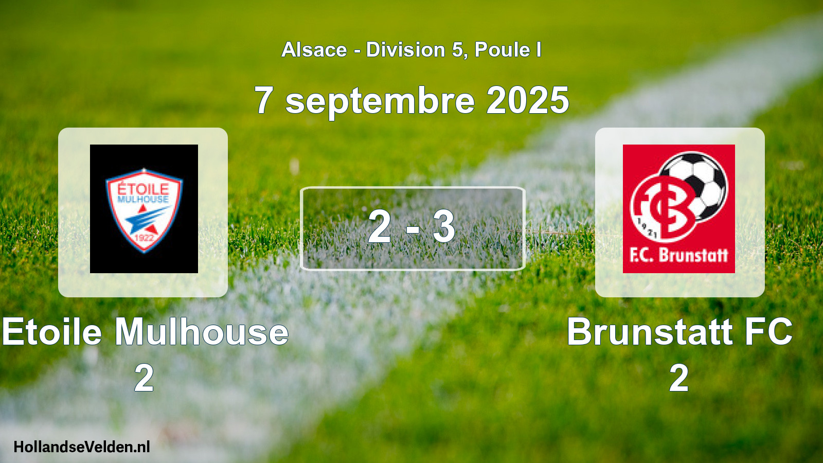 Total number of matches played: Etoile Mulhouse 2 - Brunstatt FC 2 2 - 3 (7 September 2025)