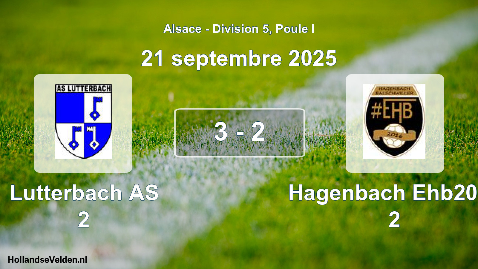 Match joué: Lutterbach AS 2 - Hagenbach Ehb2016 2 3 - 2 (21 septembre 2025)