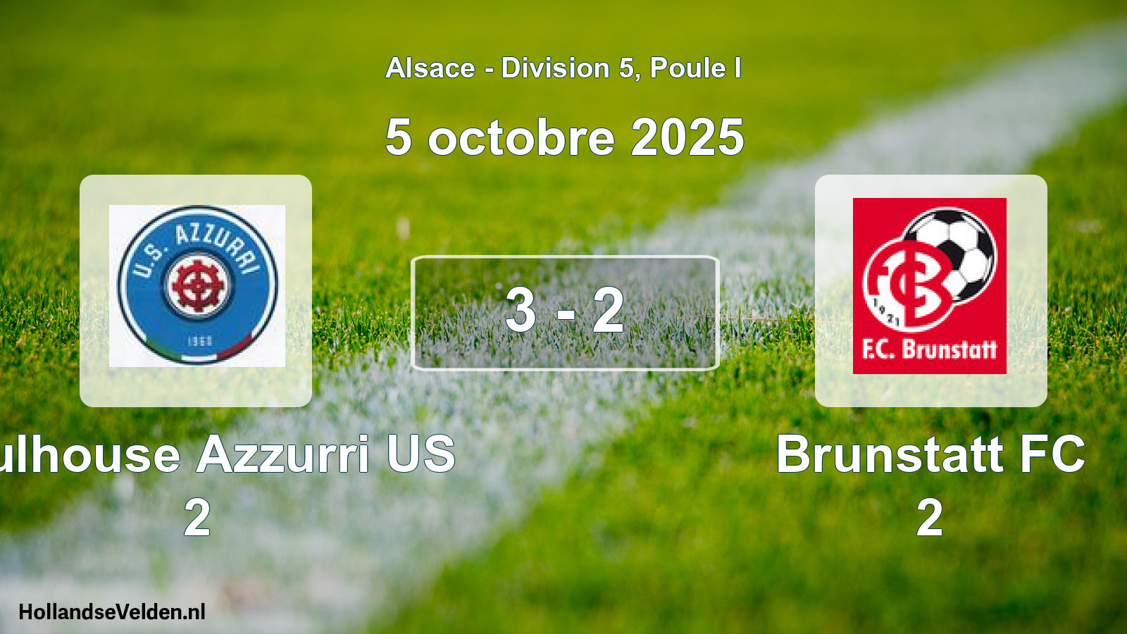 Gespeelde wedstrijd: Mulhouse Azzurri US 2 - Brunstatt FC 2 3 - 2 (5 oktober 2025)