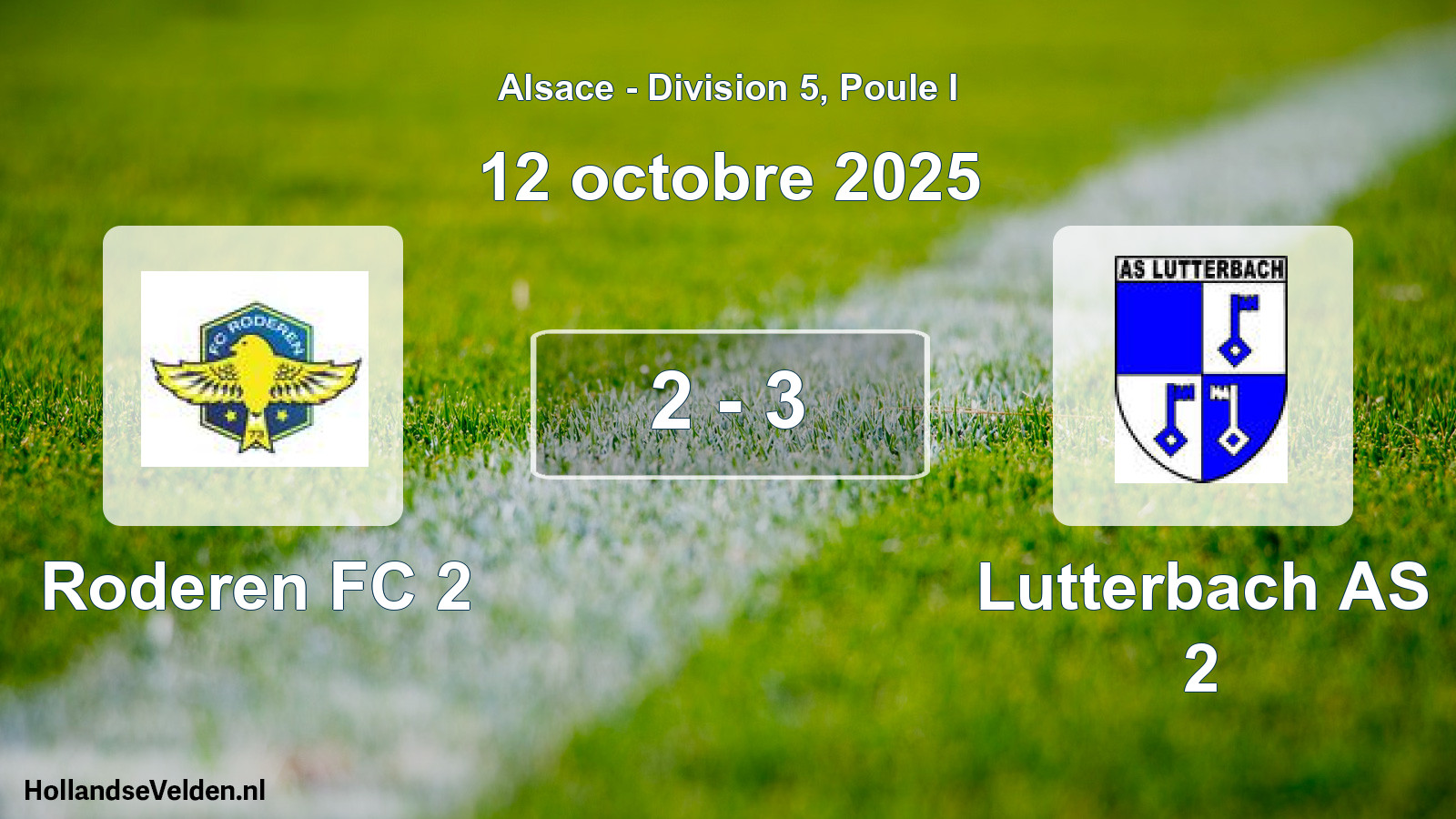 Match joué: Roderen FC 2 - Lutterbach AS 2 2 - 3 (12 octobre 2025)