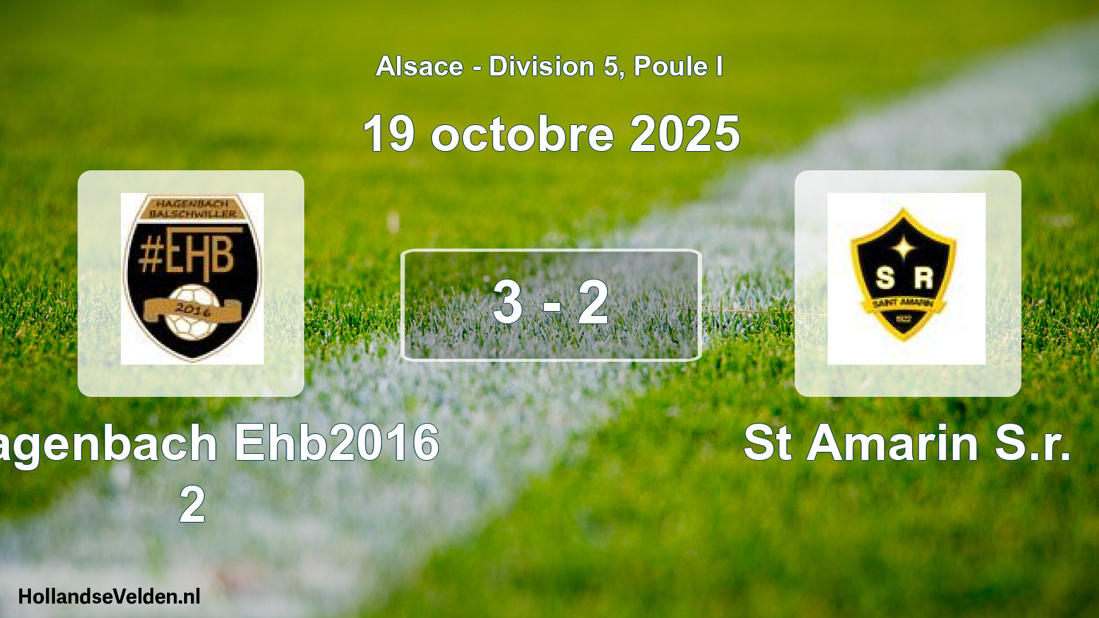 Total number of matches played: Hagenbach Ehb2016 2 - St Amarin S.r. 3 - 2 (19 October 2025)