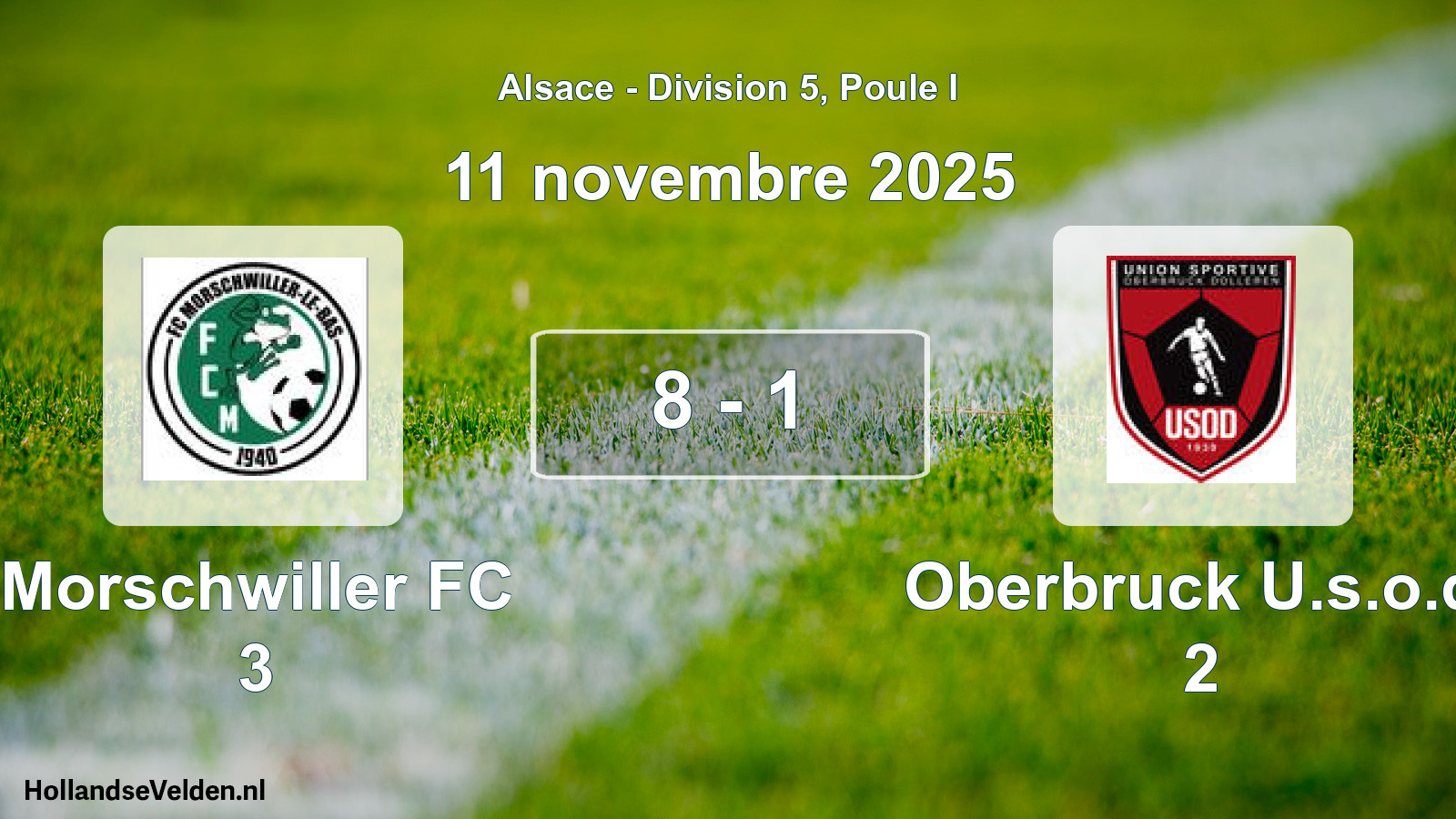 Match joué: Morschwiller FC 3 - Oberbruck U.s.o.d. 2 8 - 1 (11 novembre 2025)