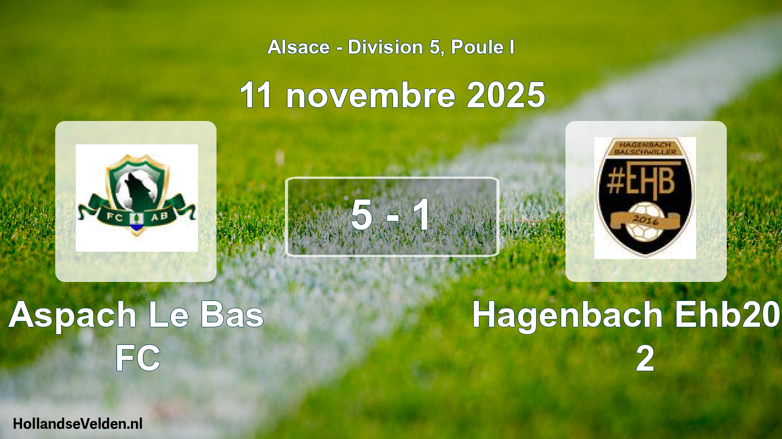 Match joué: Aspach Le Bas FC - Hagenbach Ehb2016 2 5 - 1 (11 novembre 2025)