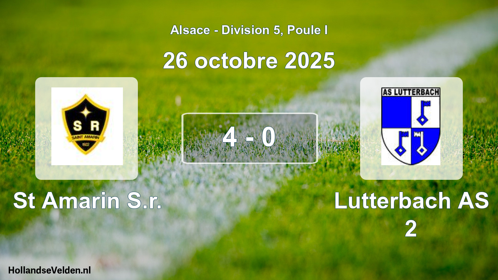 Match joué: St Amarin S.r. - Lutterbach AS 2 4 - 0 (26 octobre 2025)