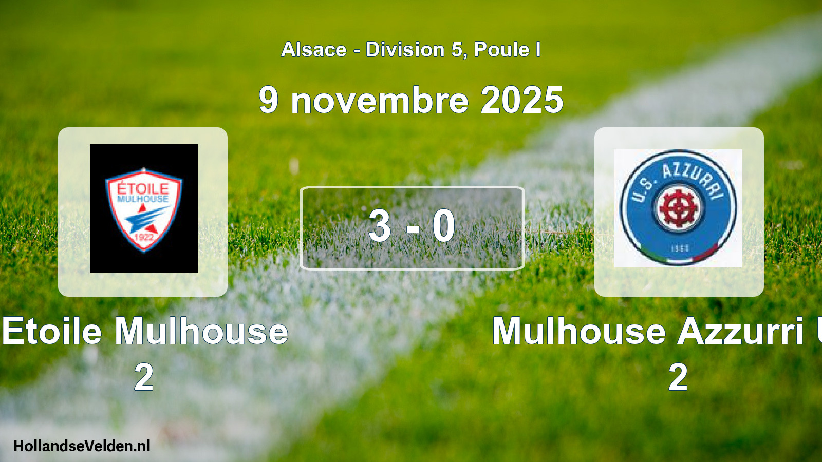 Match joué: Etoile Mulhouse 2 - Mulhouse Azzurri US 2 0 - 4 (9 novembre 2025)