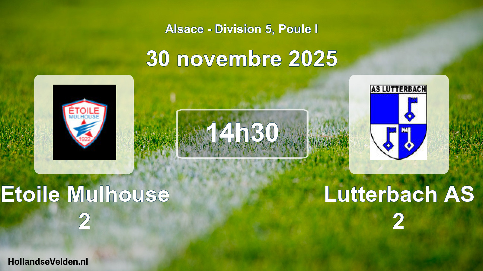Match programmé: Etoile Mulhouse 2 - Lutterbach AS 2 (30 novembre 2025)