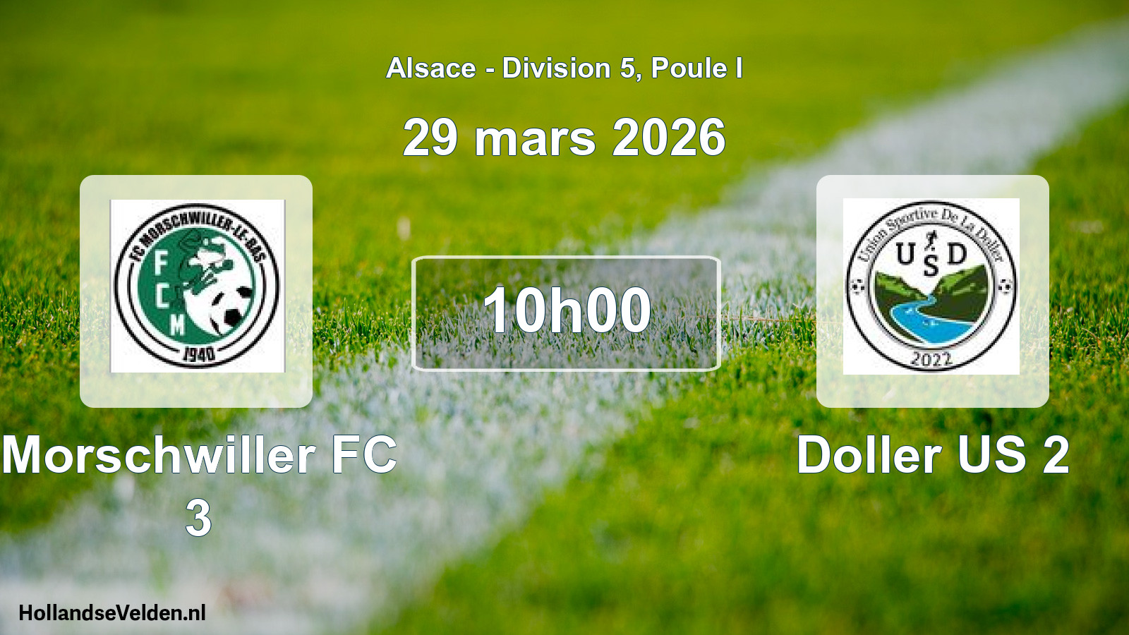 Scheduled Match: Morschwiller FC 3 - Doller US 2 (29 March 2026)