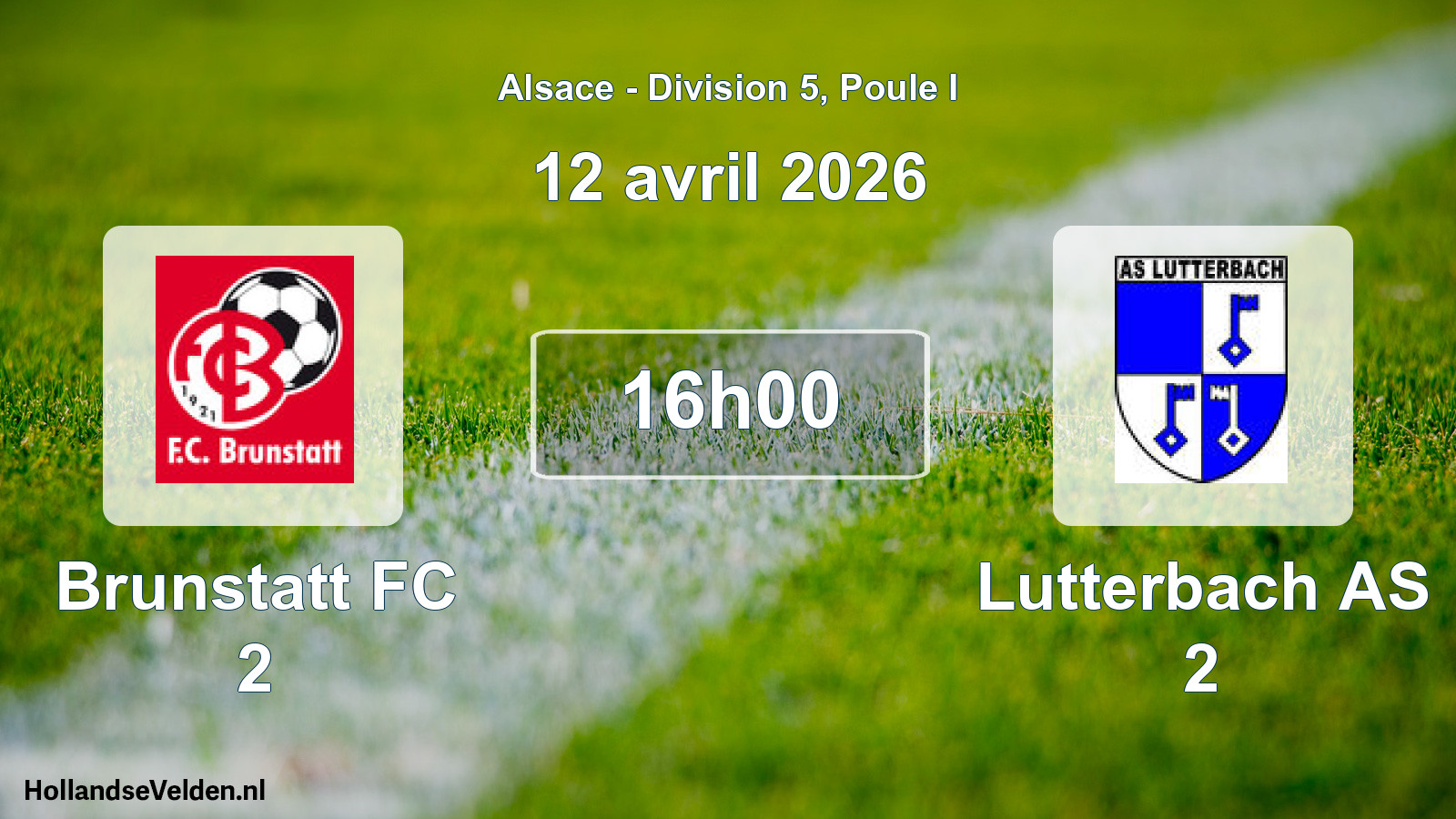 Match programmé: Brunstatt FC 2 - Lutterbach AS 2 (12 avril 2026)