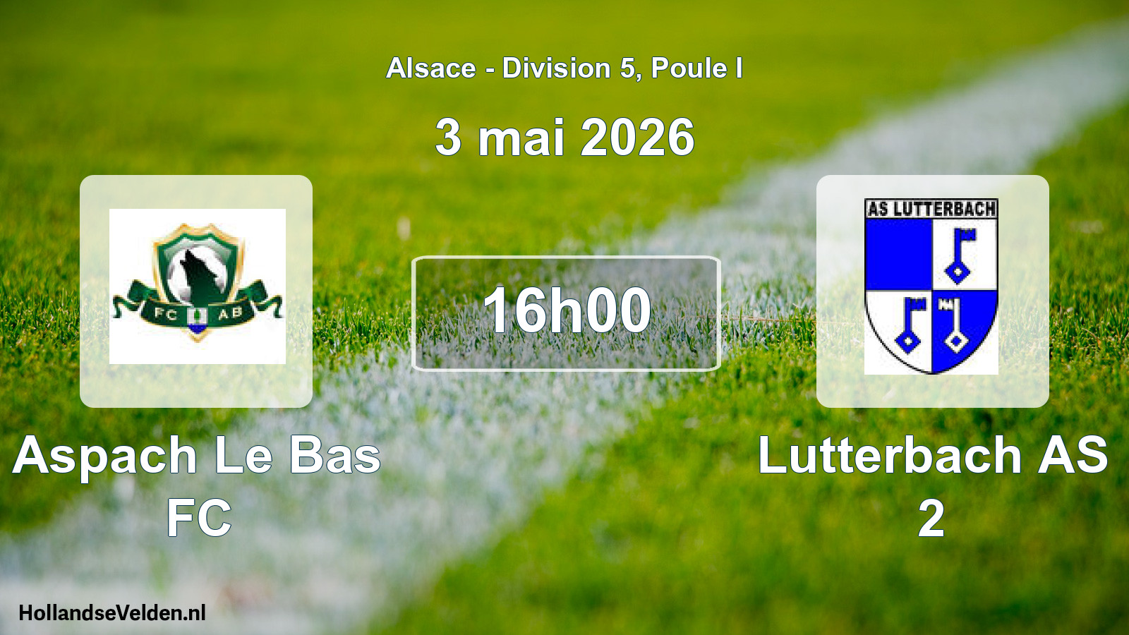 Geplande wedstrijd: Aspach Le Bas FC - Lutterbach AS 2 (3 mei 2026)