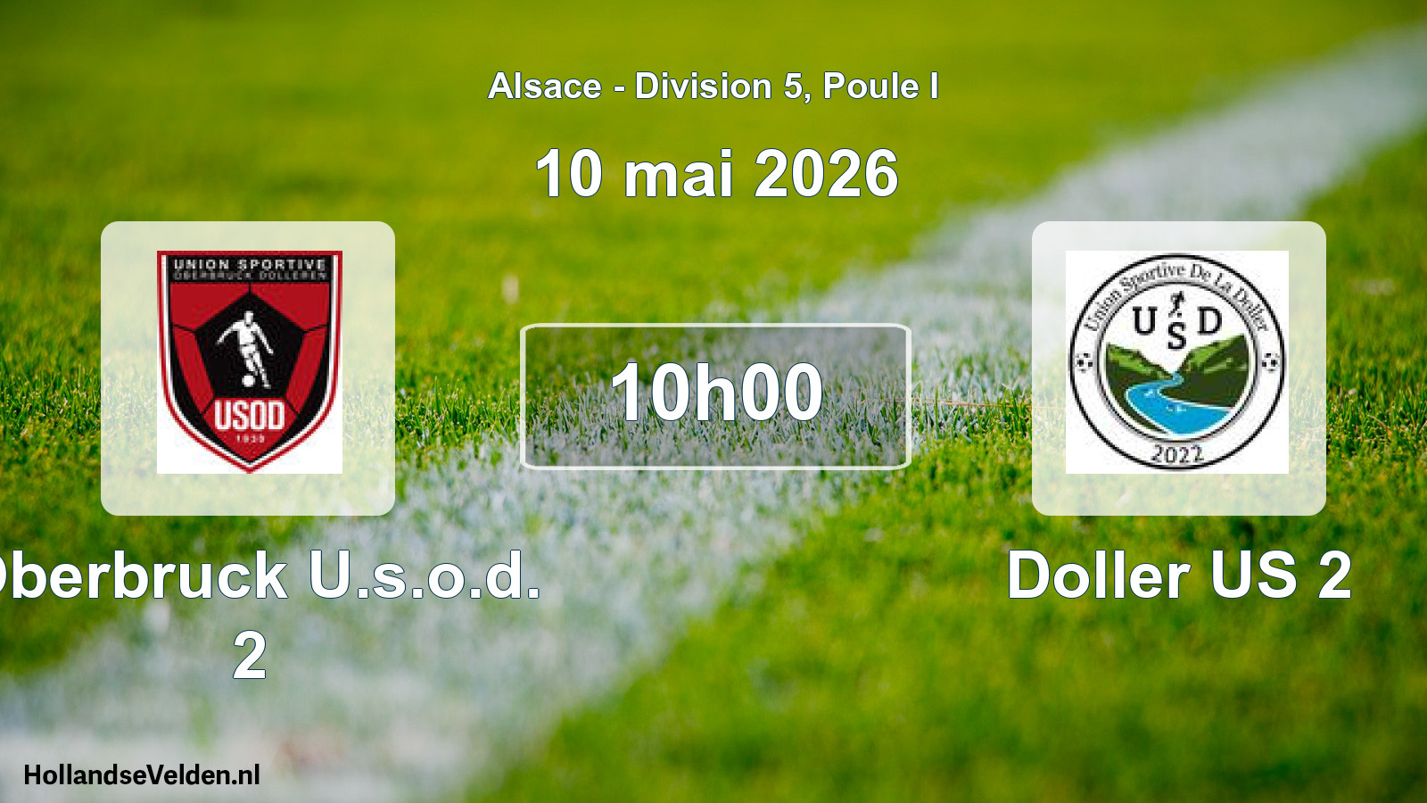 Match programmé: Oberbruck U.s.o.d. 2 - Doller US 2 (10 mai 2026)