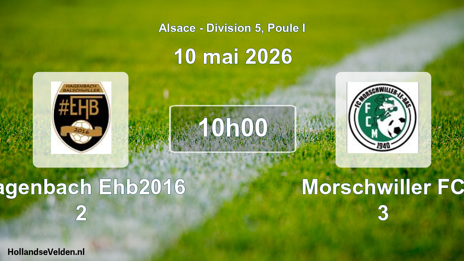 Match programmé: Hagenbach Ehb2016 2 - Morschwiller FC 3 (10 mai 2026)