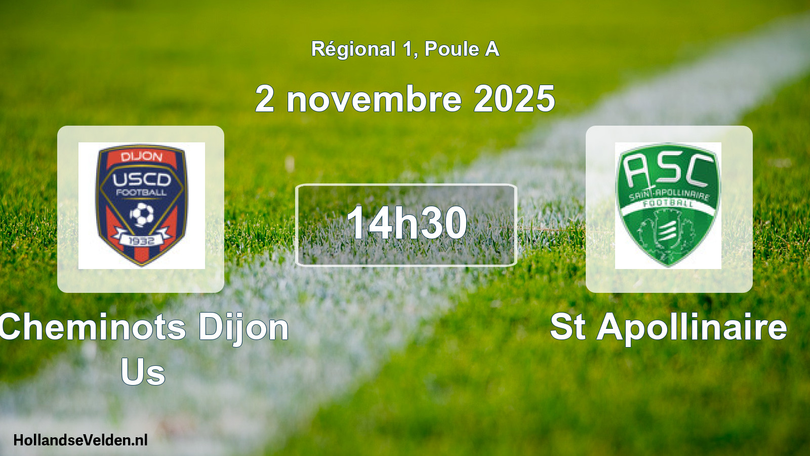 Scheduled Match: Cheminots Dijon Us - St Apollinaire (2 November 2025)