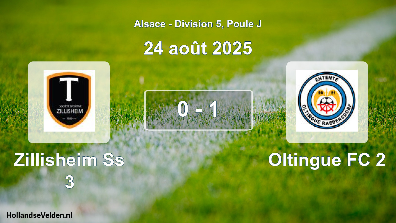 Total number of matches played: Zillisheim Ss 3 - Oltingue FC 2 0 - 1 (24 August 2025)