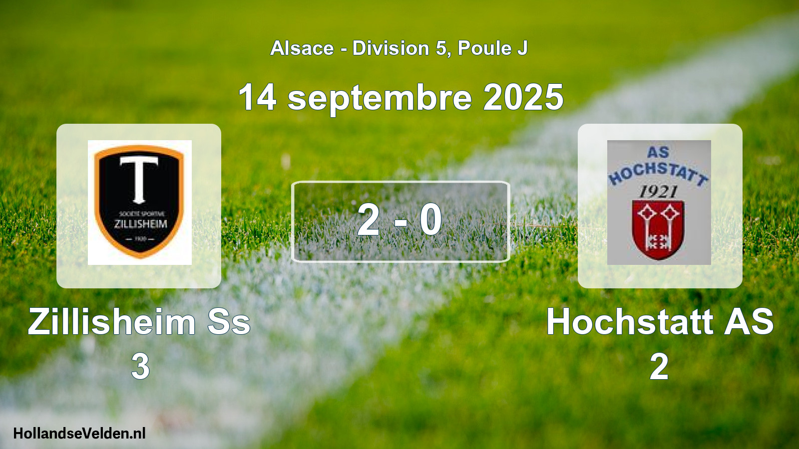 Match joué: Zillisheim Ss 3 - Hochstatt AS 2 2 - 0 (14 septembre 2025)