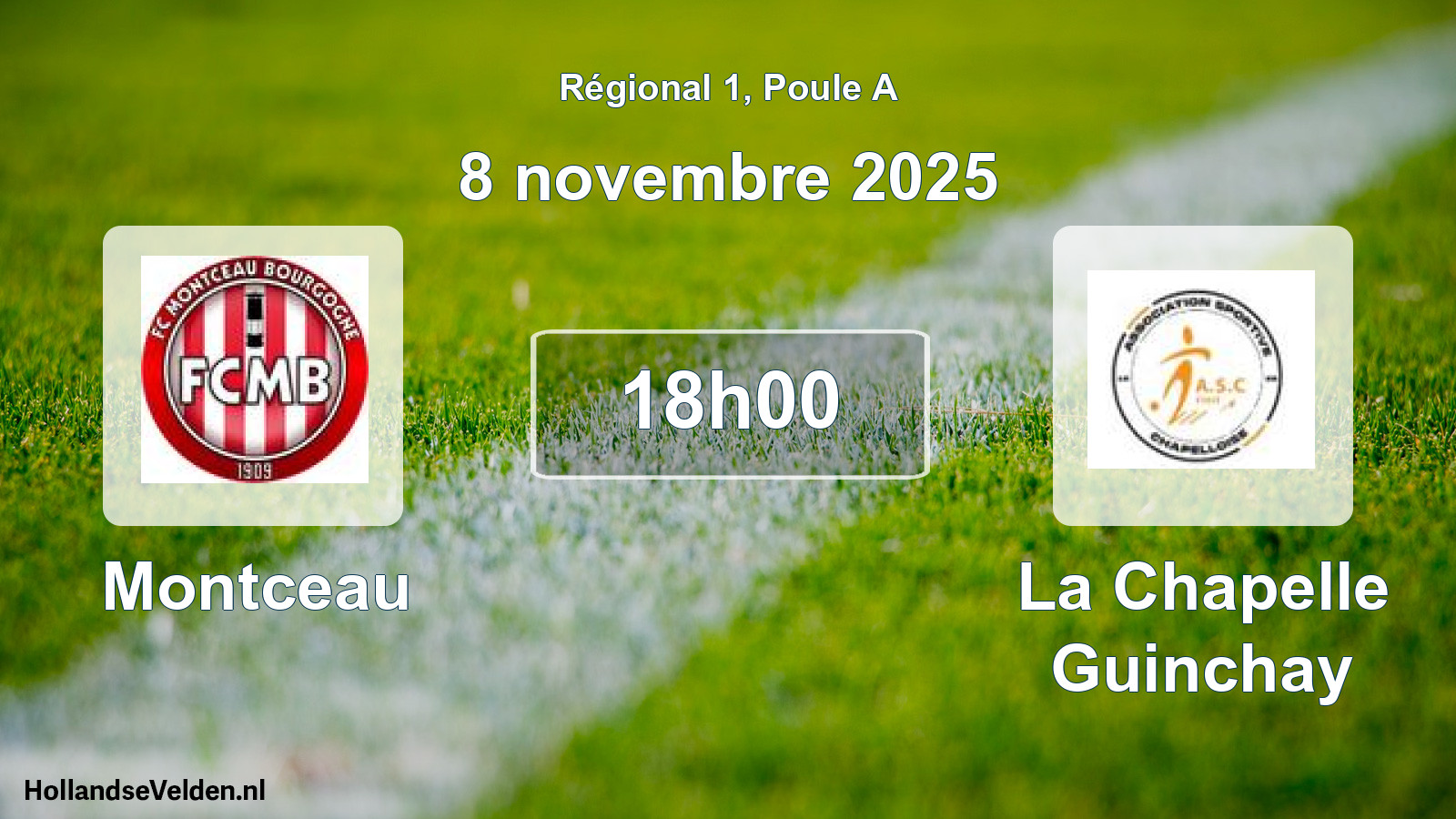 Geplande wedstrijd: Montceau - La Chapelle Guinchay (8 novembre 2025)