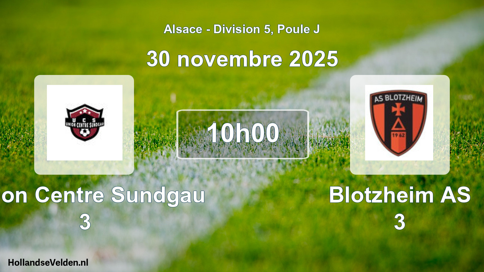 Scheduled Match: Union Centre Sundgau 3 - Blotzheim AS 3 (30 November 2025)