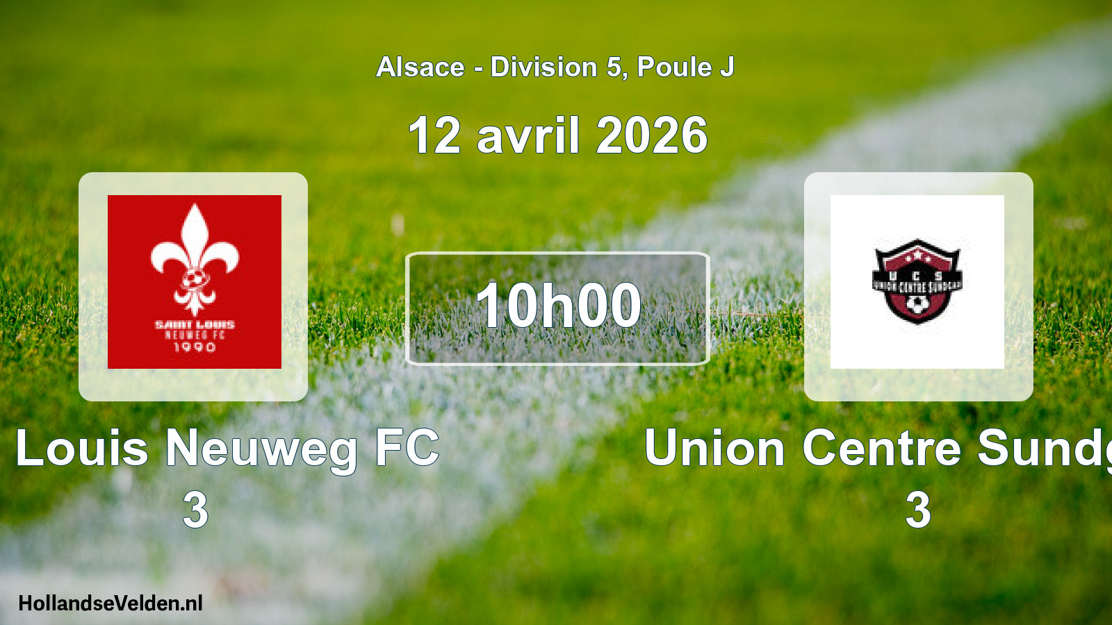 Geplande wedstrijd: St Louis Neuweg FC 3 - Union Centre Sundgau 3 (12 april 2026)