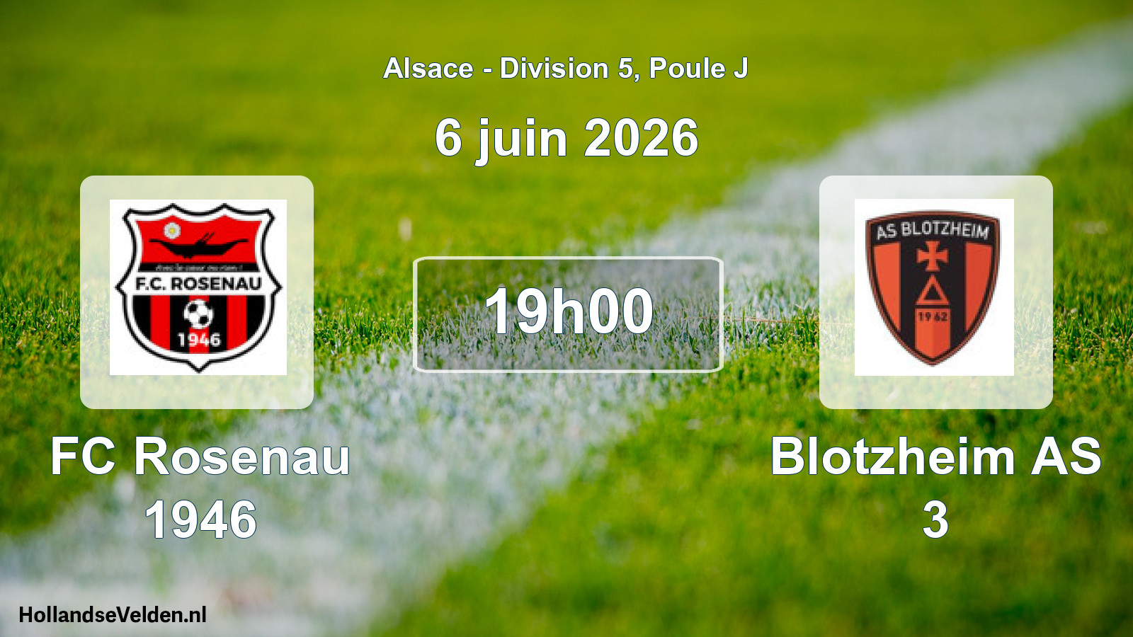 Match programmé: FC Rosenau 1946 - Blotzheim AS 3 (6 juin 2026)