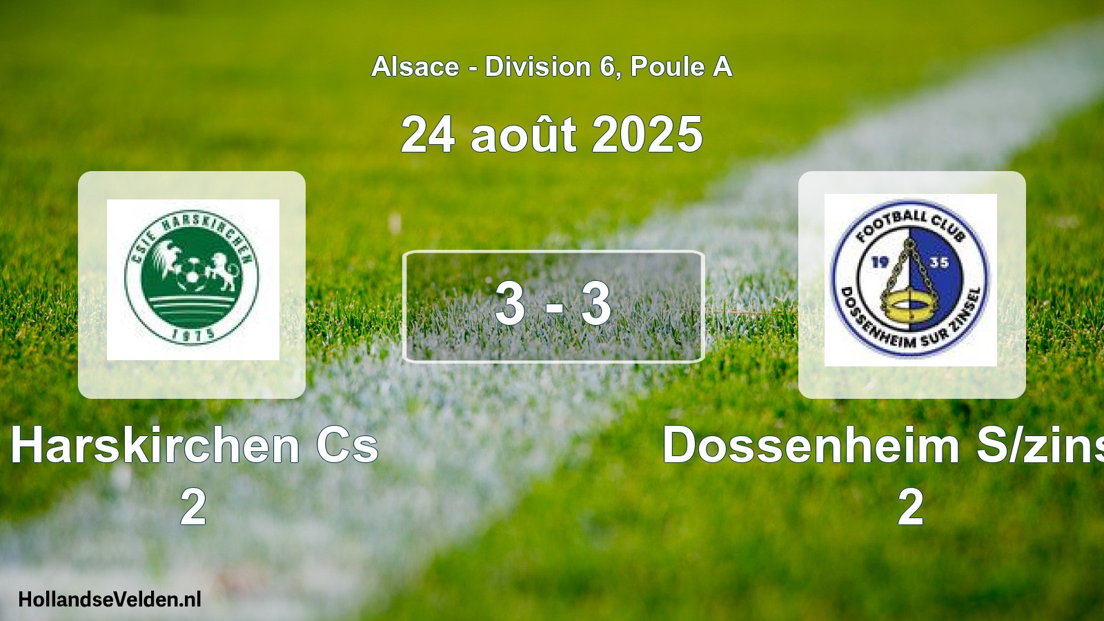Match joué: Harskirchen Cs 2 - Dossenheim S/zinsel 2 3 - 3 (24 août 2025)