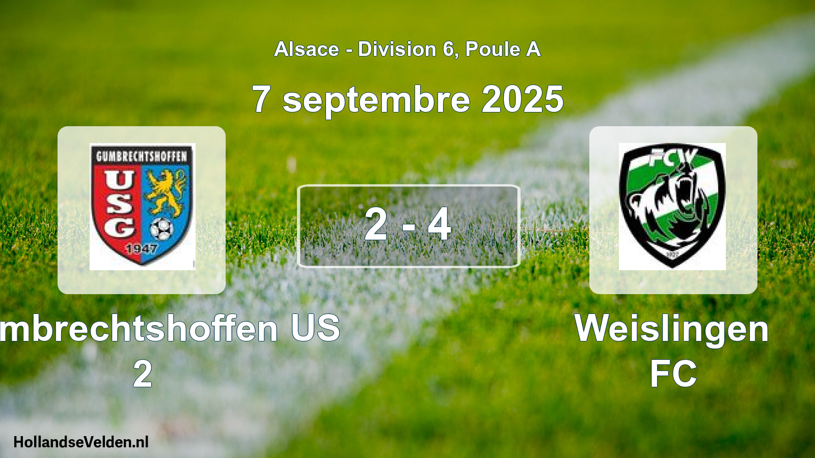 Match joué: Gumbrechtshoffen US 2 - Weislingen FC 2 - 4 (7 septembre 2025)