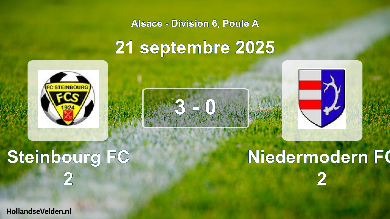 Match joué: Steinbourg FC 2 - Niedermodern FC 2 3 - 0 (21 septembre 2025)