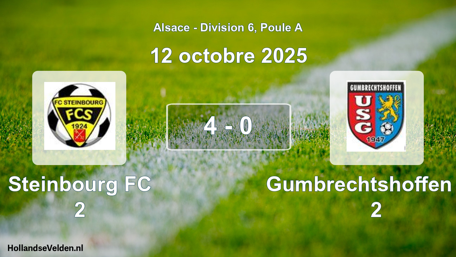 Match joué: Steinbourg FC 2 - Gumbrechtshoffen US 2 4 - 0 (12 octobre 2025)