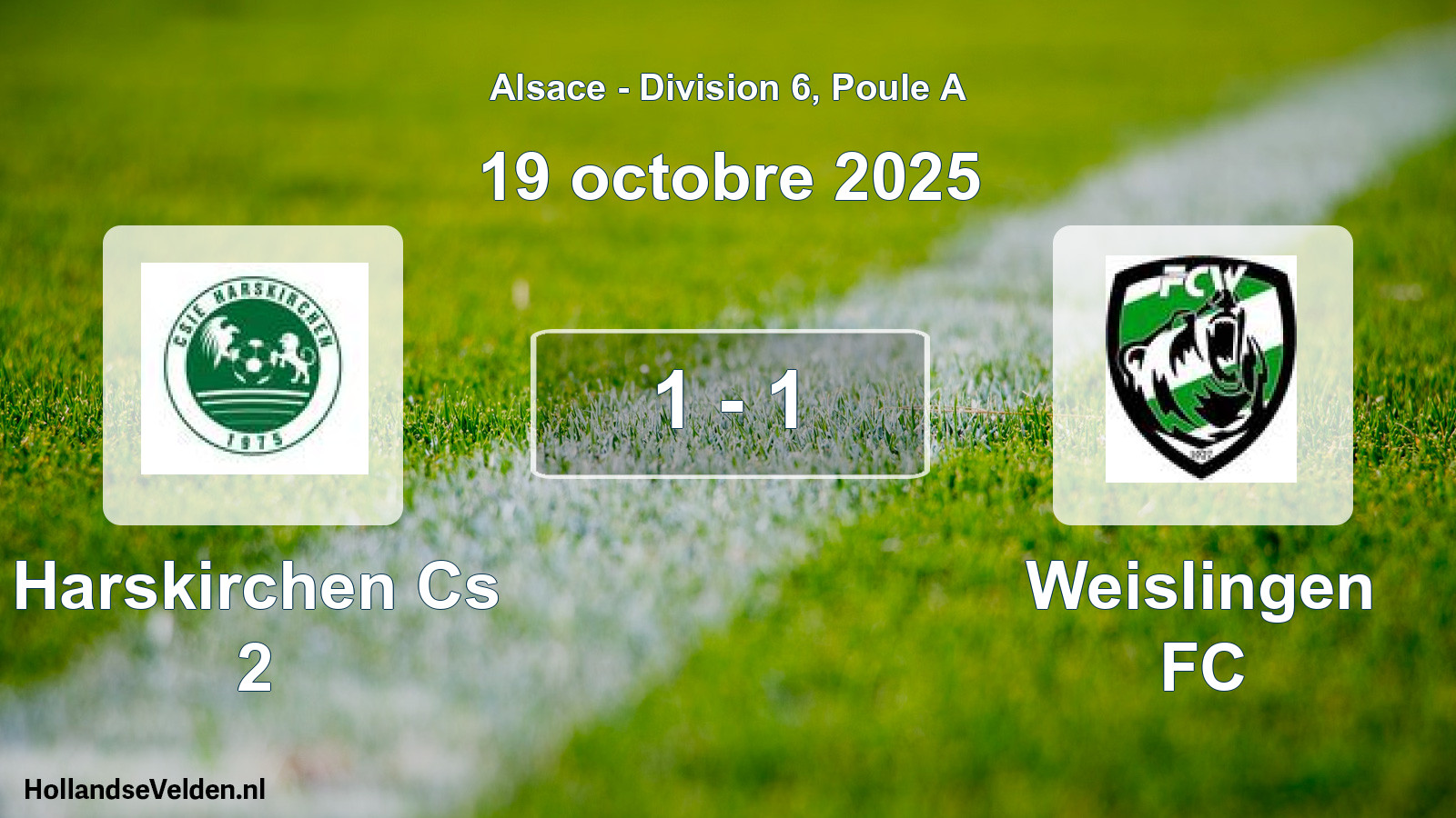 Gespeelde wedstrijd: Harskirchen Cs 2 - Weislingen FC 1 - 1 (19 oktober 2025)