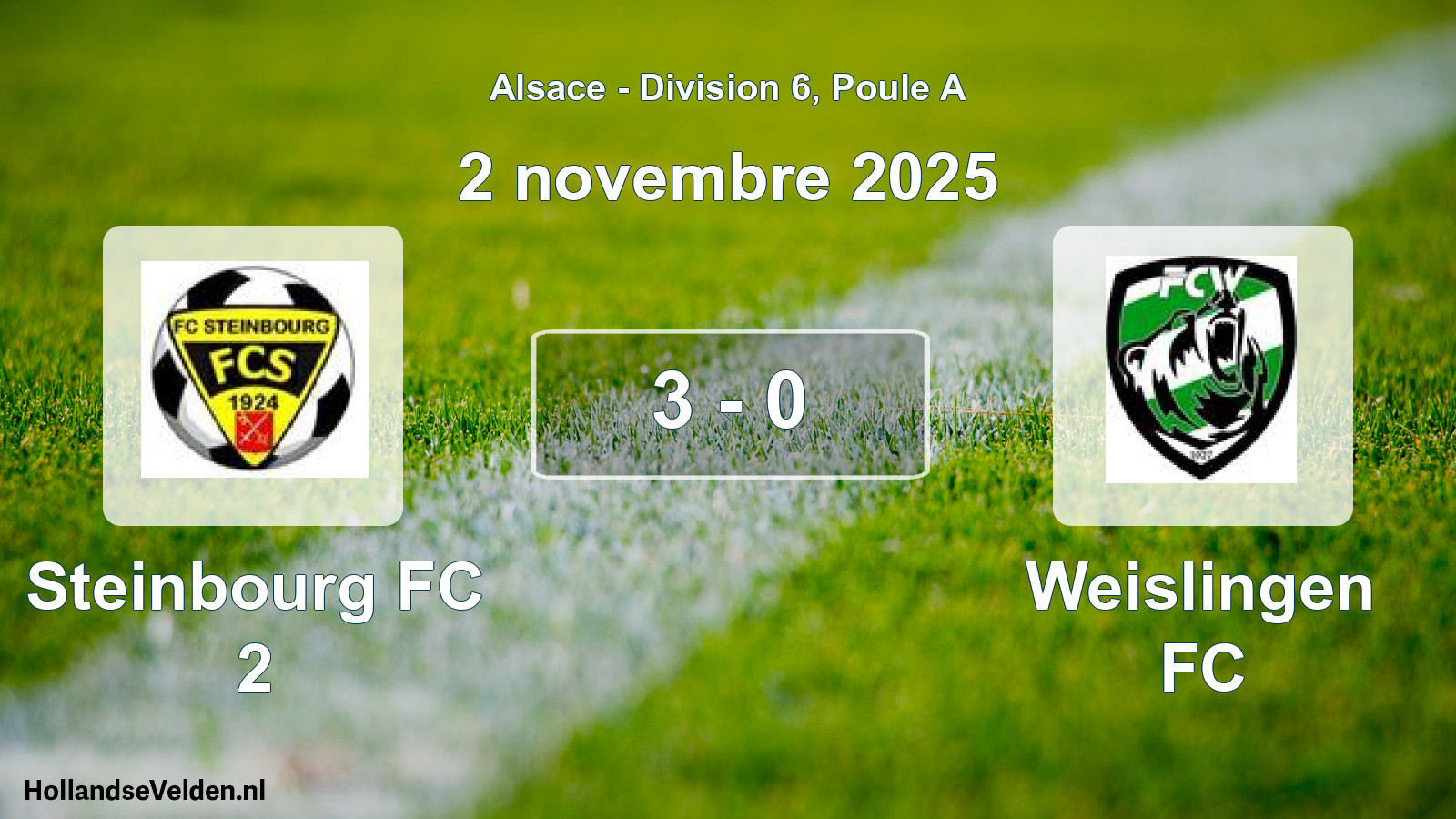 Match joué: Steinbourg FC 2 - Weislingen FC 3 - 0 (2 novembre 2025)