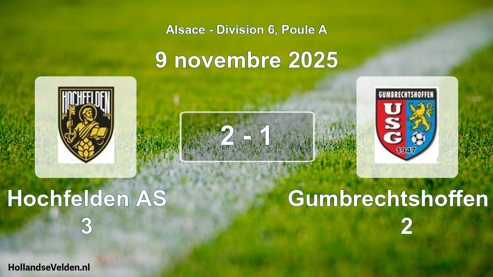 Match joué: Hochfelden AS 3 - Gumbrechtshoffen US 2 2 - 1 (9 novembre 2025)