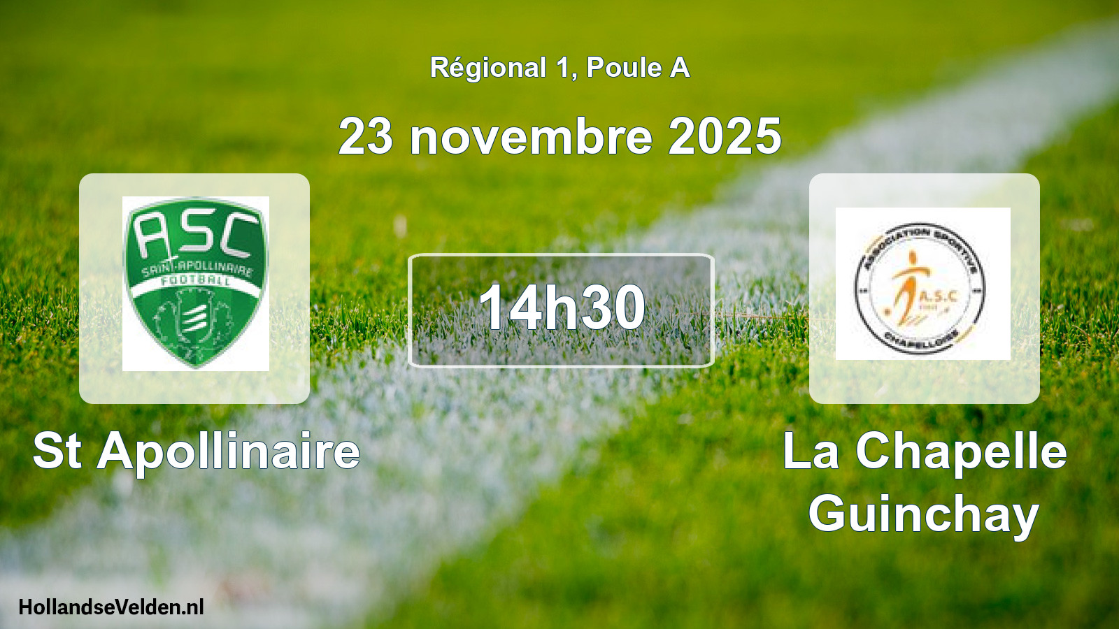 Scheduled Match: St Apollinaire - La Chapelle Guinchay (23 November 2025)