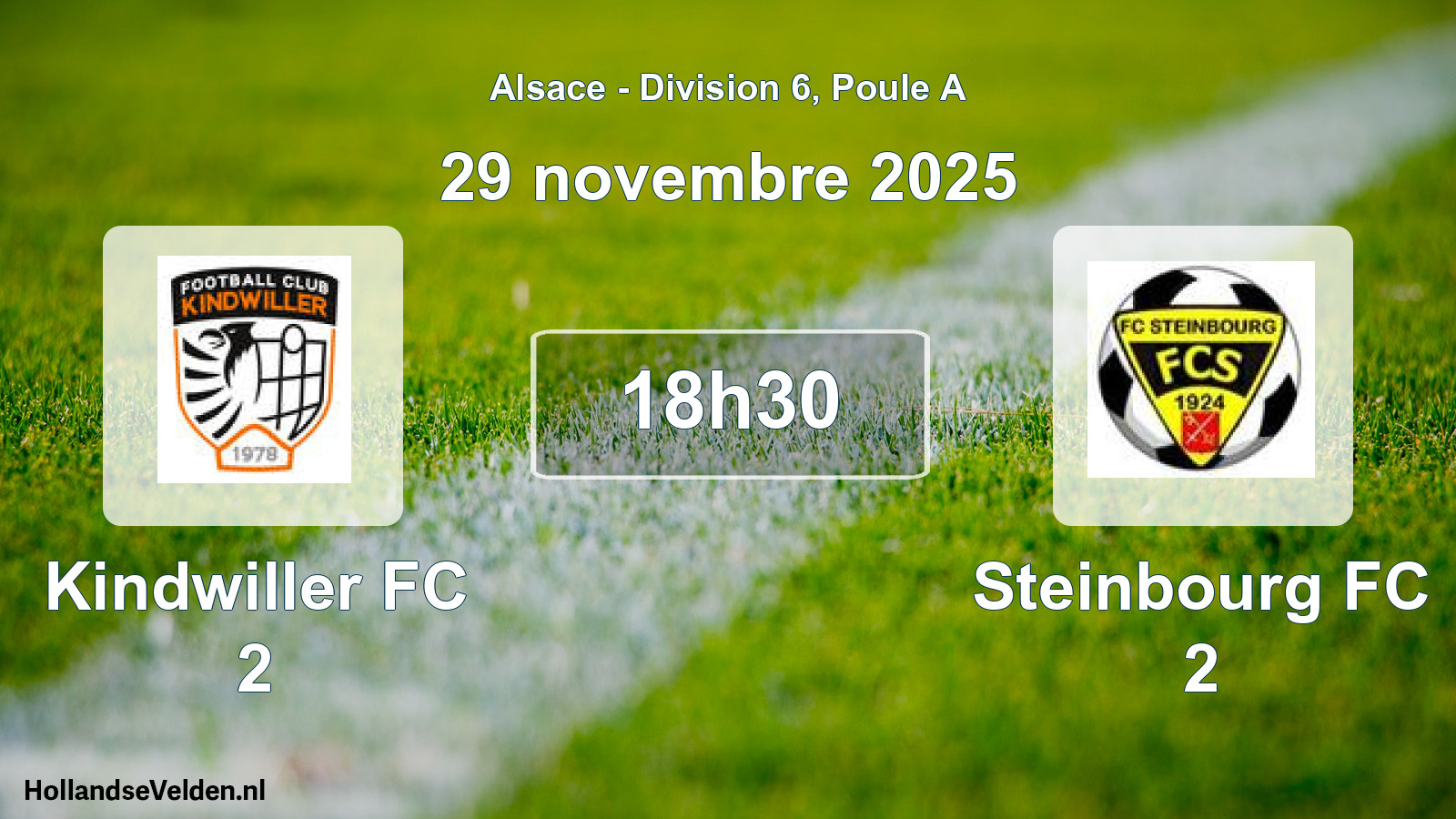 Geplande wedstrijd: Kindwiller FC 2 - Steinbourg FC 2 (29 november 2025)