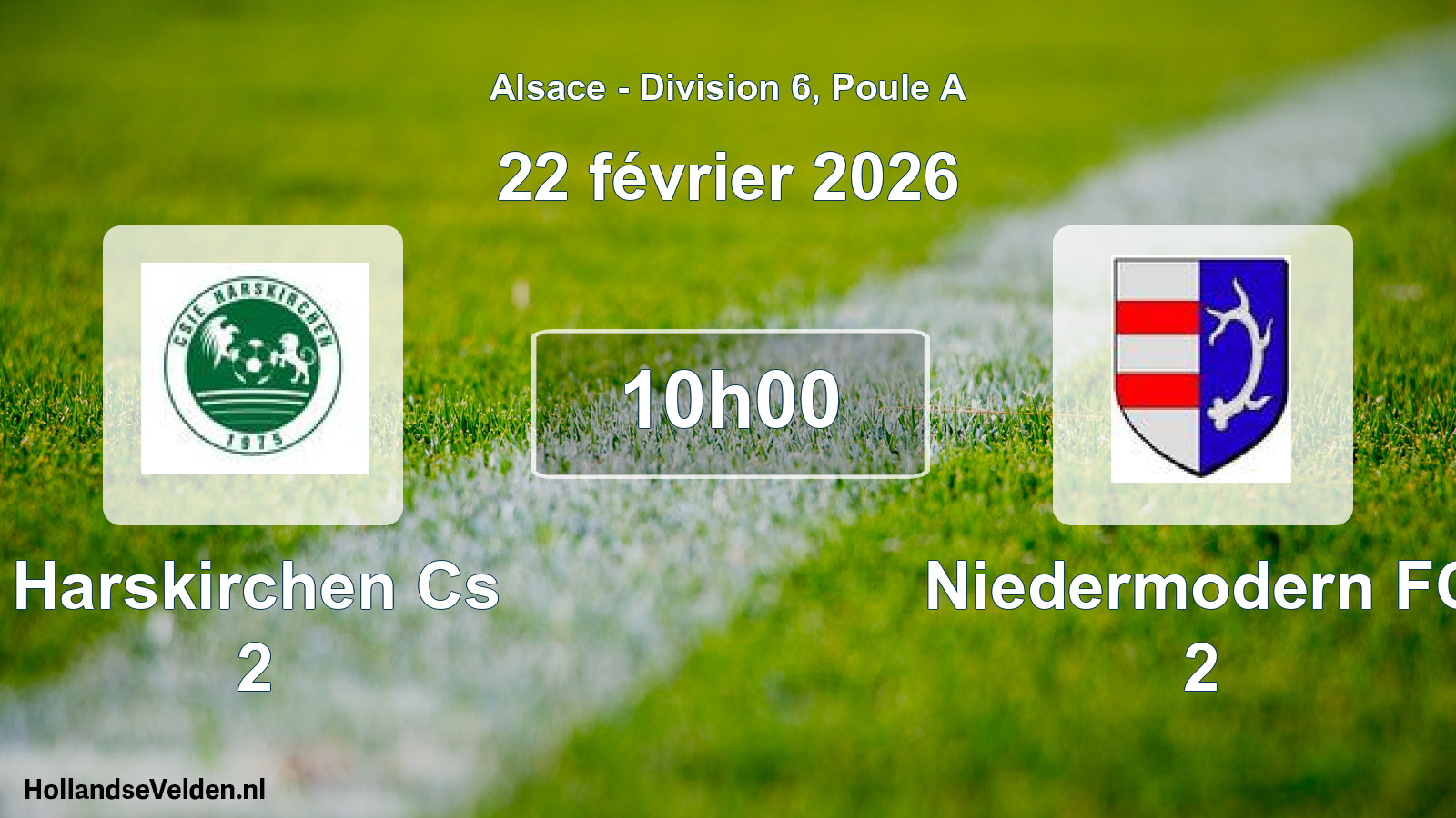 Match programmé: Harskirchen Cs 2 - Niedermodern FC 2 (22 février 2026)
