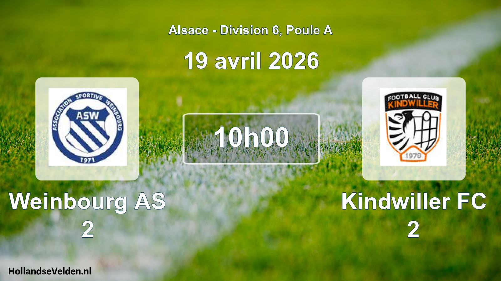 Scheduled Match: Weinbourg AS 2 - Kindwiller FC 2 (19 April 2026)
