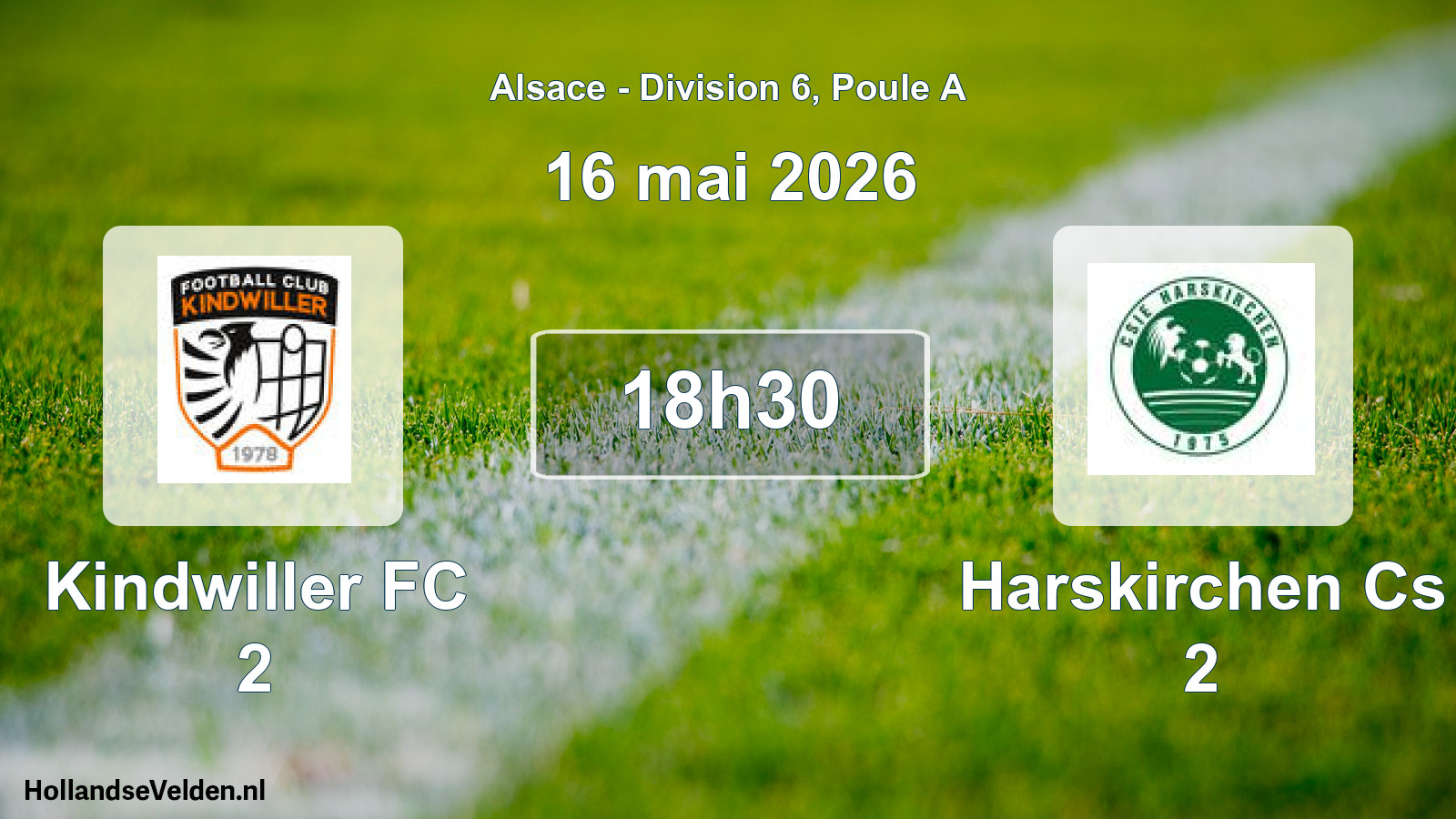 Match programmé: Kindwiller FC 2 - Harskirchen Cs 2 (16 mai 2026)