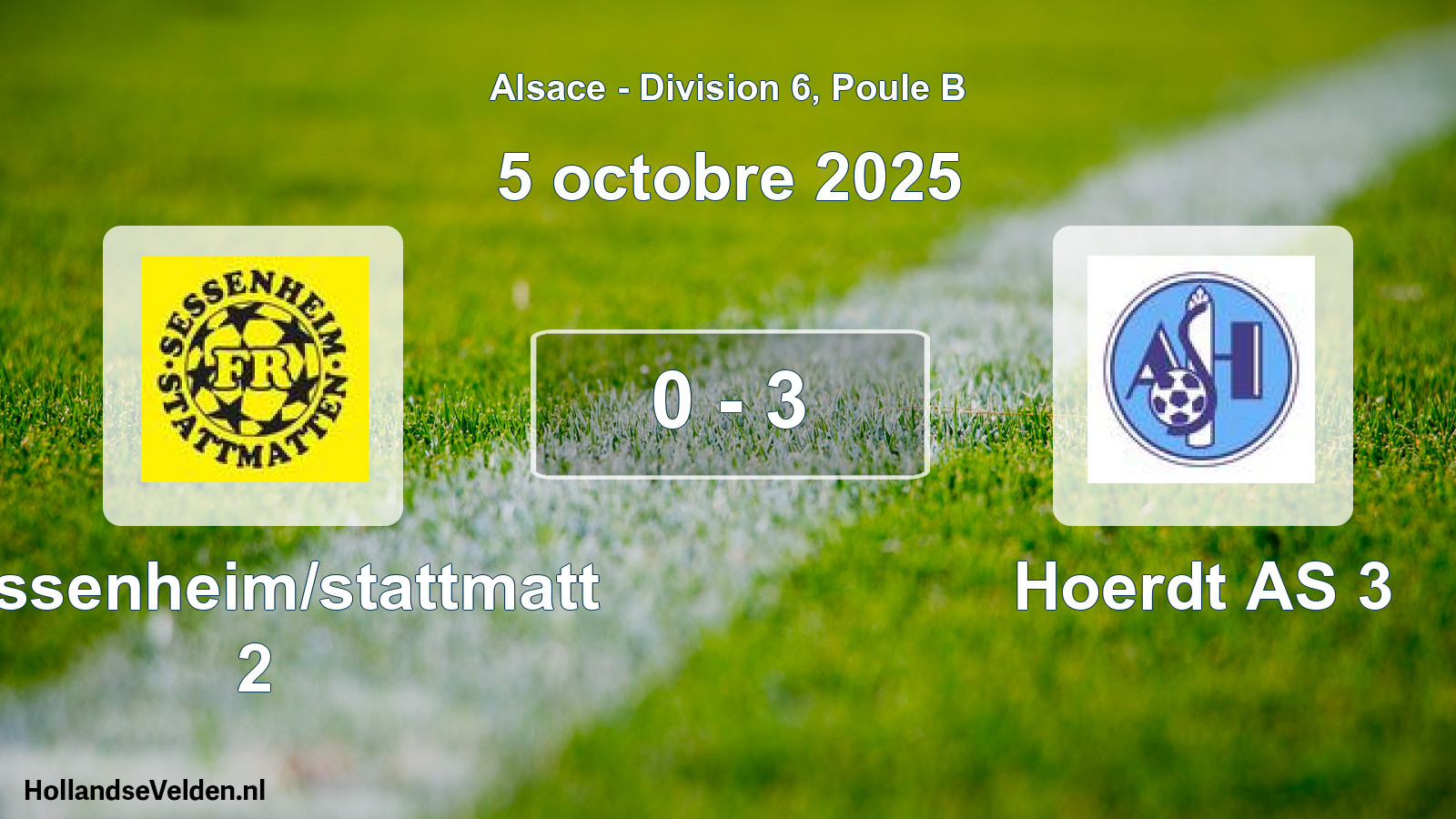 Match joué: Sessenheim/stattmatt 2 - Hoerdt AS 3 0 - 3 (5 octobre 2025)