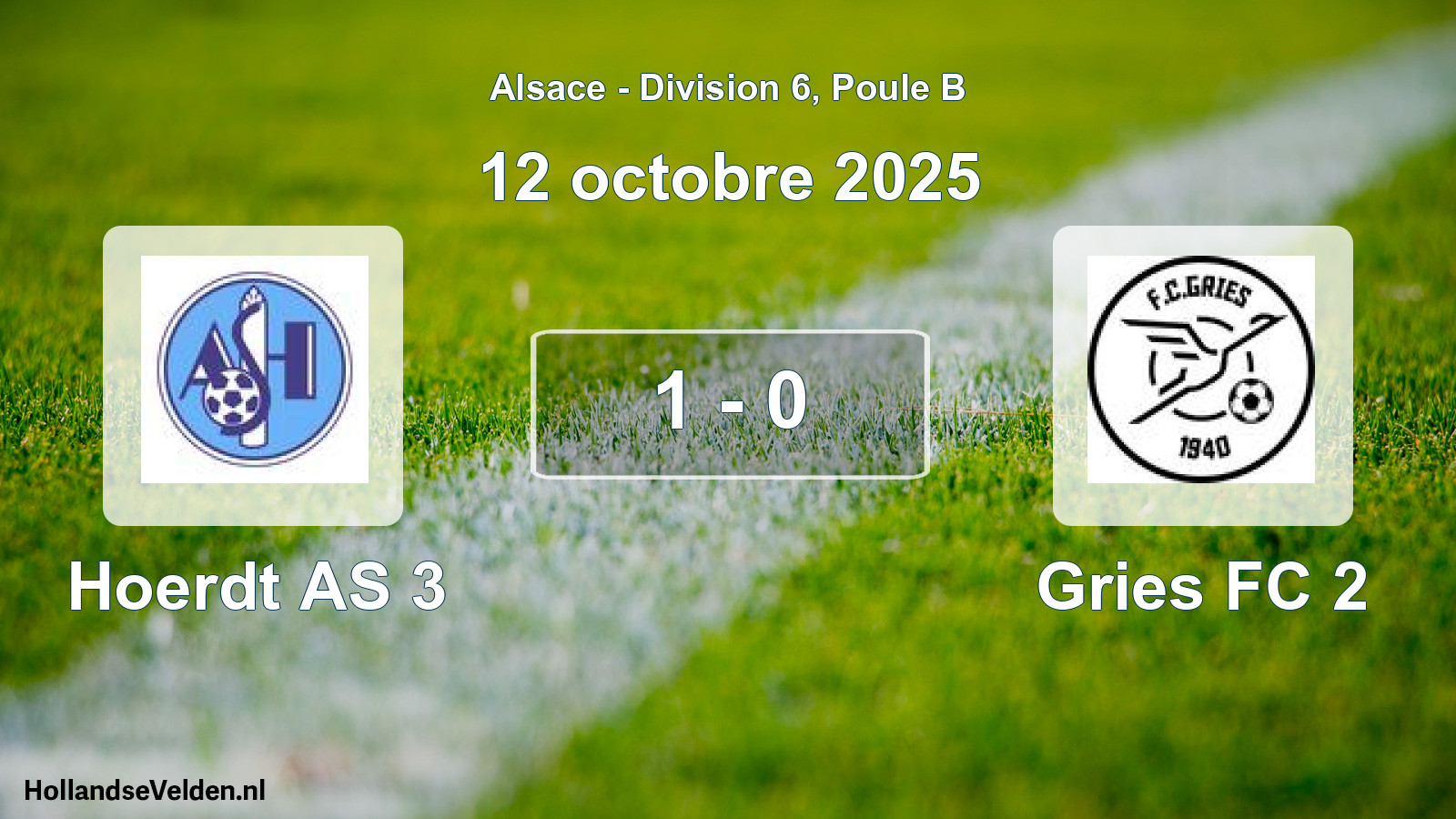 Match joué: Hoerdt AS 3 - Gries FC 2 1 - 0 (12 octobre 2025)