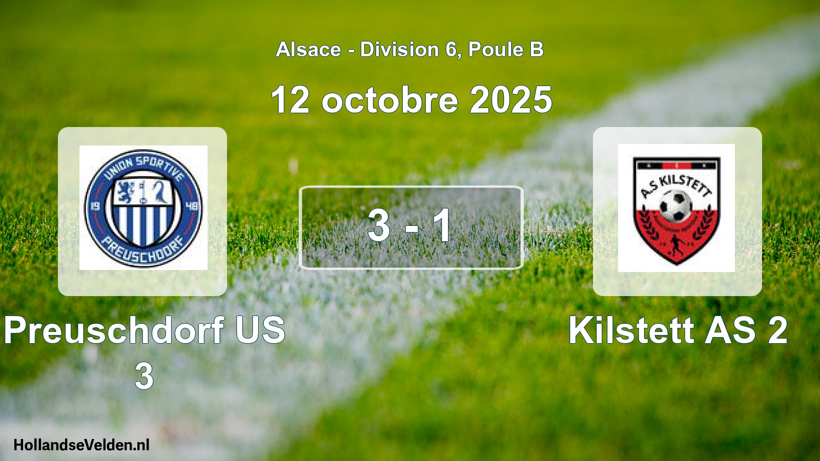 Match joué: Preuschdorf US 3 - Kilstett AS 2 3 - 1 (12 octobre 2025)