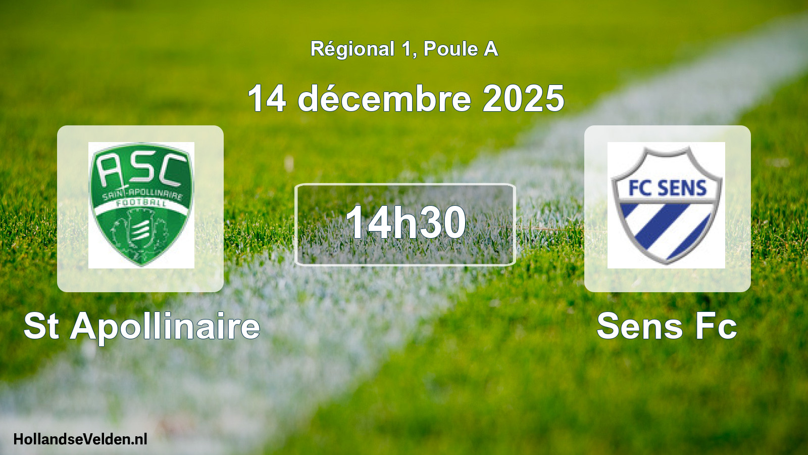 Scheduled Match: St Apollinaire - Sens Fc (14 December 2025)