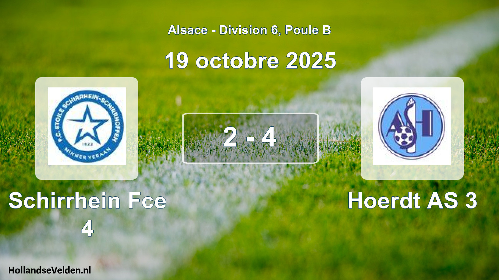 Total number of matches played: Schirrhein Fce 4 - Hoerdt AS 3 2 - 4 (19 October 2025)