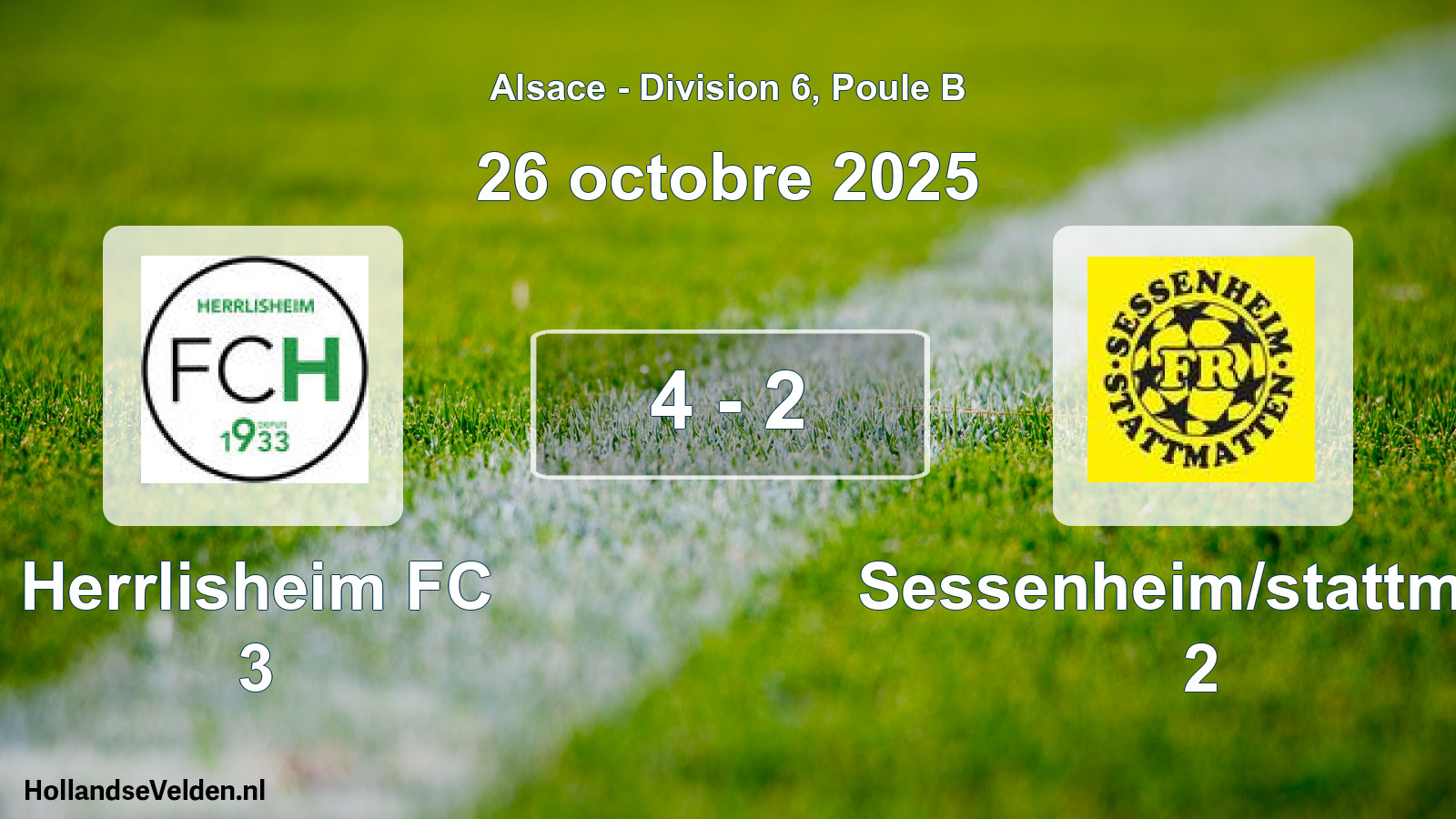 Gespeelde wedstrijd: Herrlisheim FC 3 - Sessenheim/stattmatt 2 4 - 2 (26 oktober 2025)