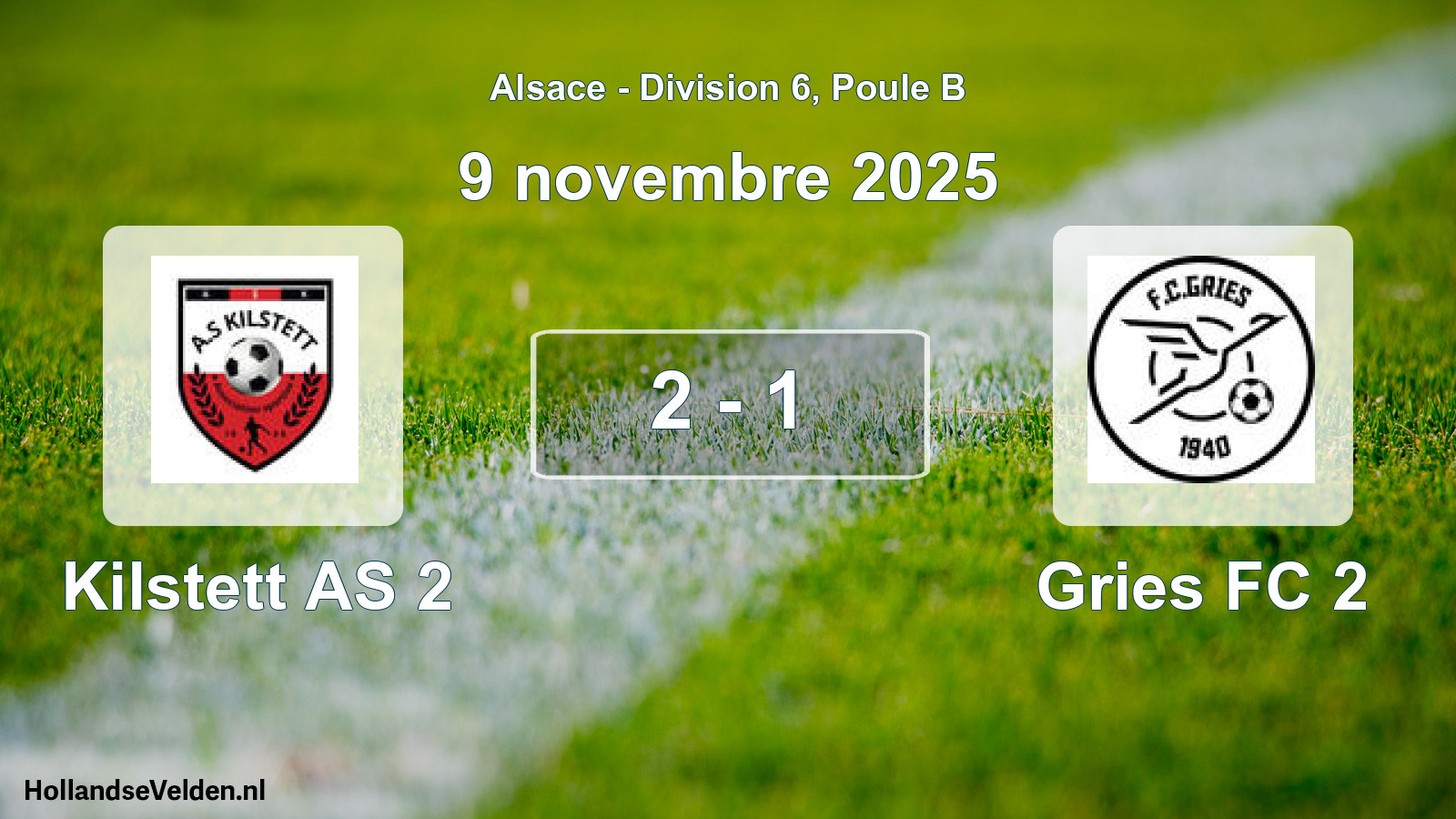Match joué: Kilstett AS 2 - Gries FC 2 2 - 1 (9 novembre 2025)