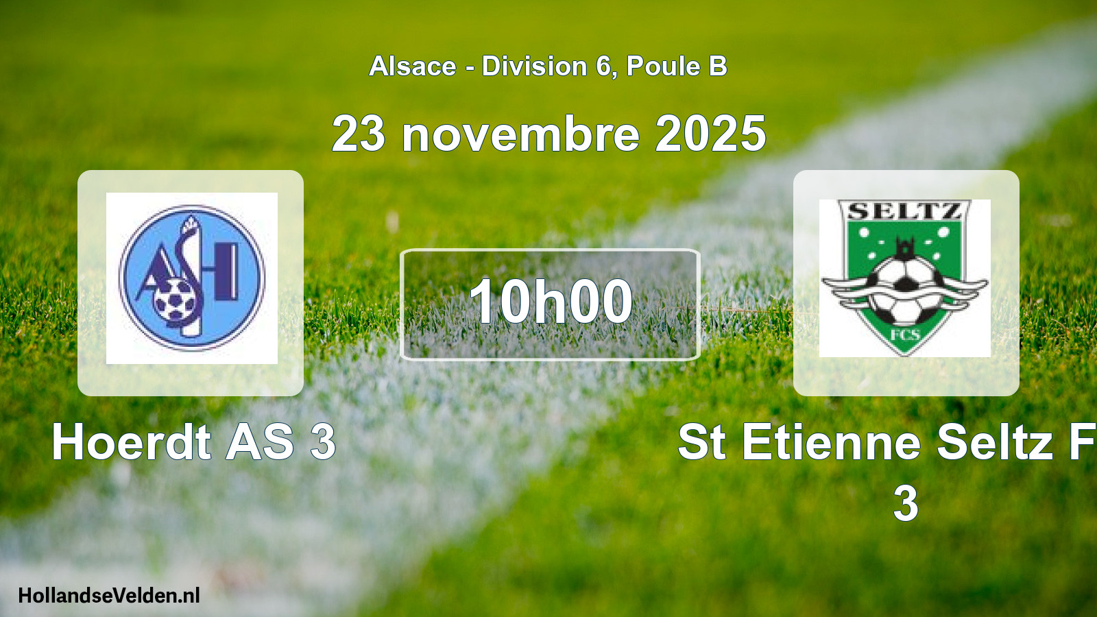 Match programmé: Hoerdt AS 3 - St Etienne Seltz FC 3 (23 novembre 2025)